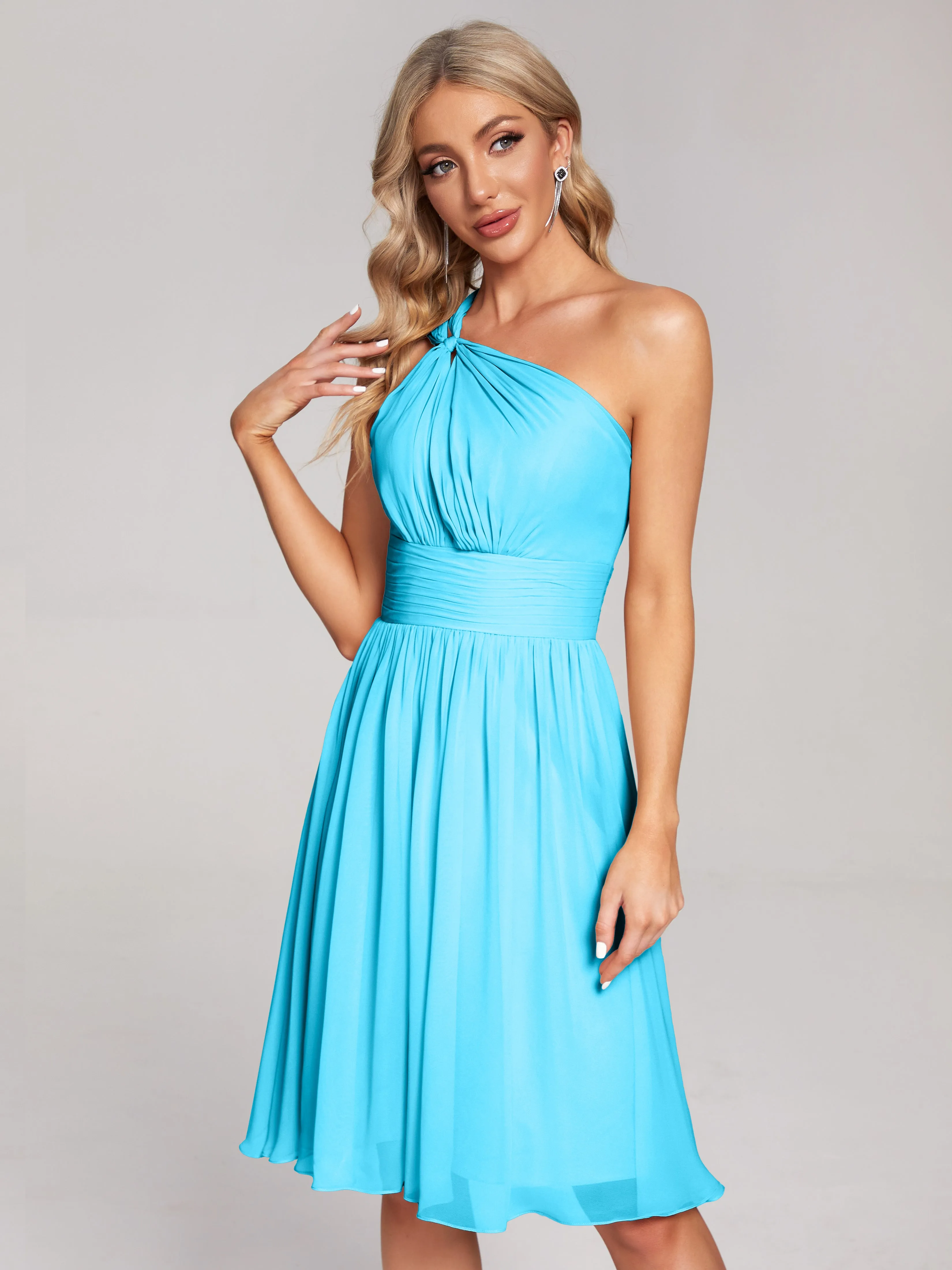 Arielle One-Shoulder Short Chiffon Bridesmaid Dresses