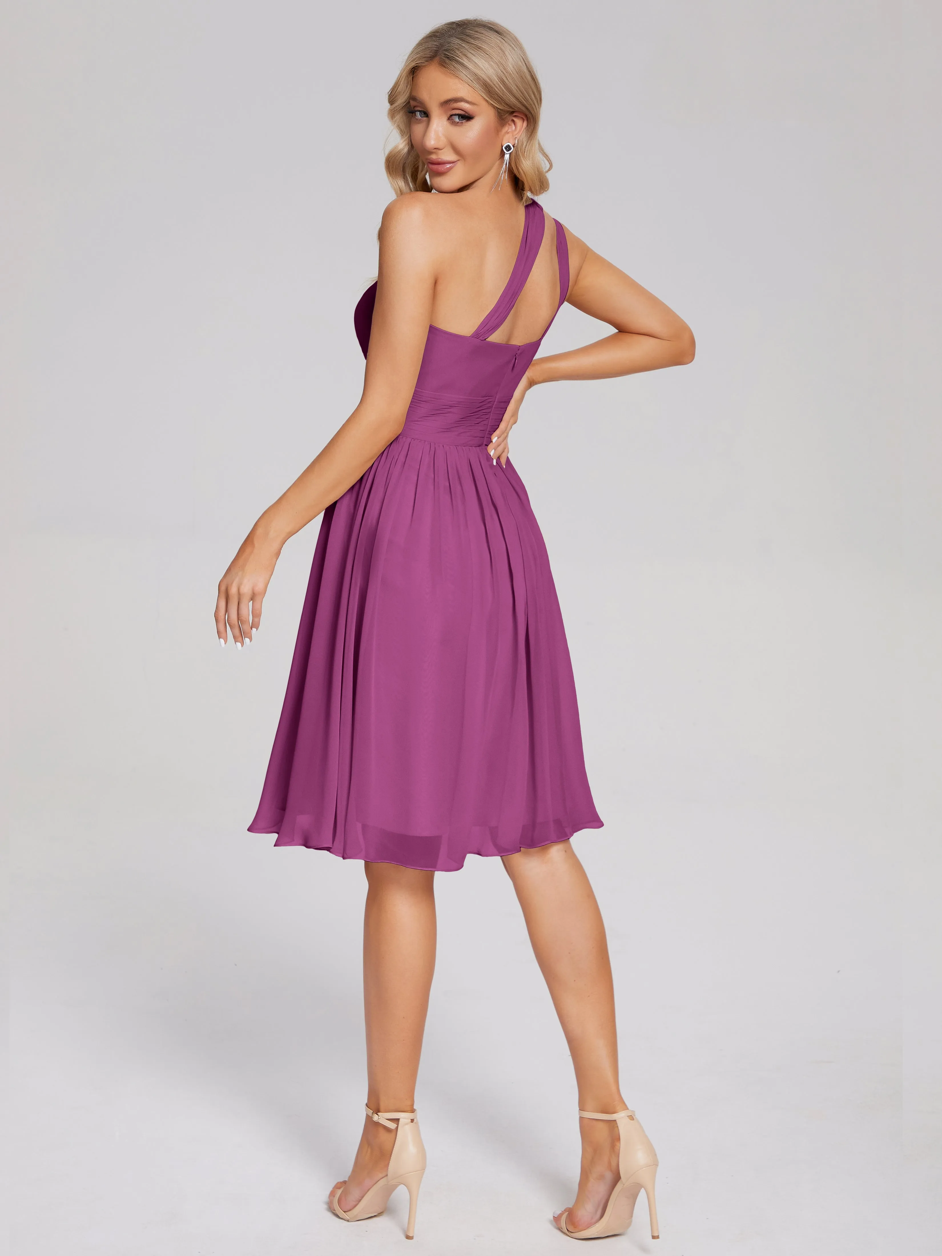 Arielle One-Shoulder Short Chiffon Bridesmaid Dresses