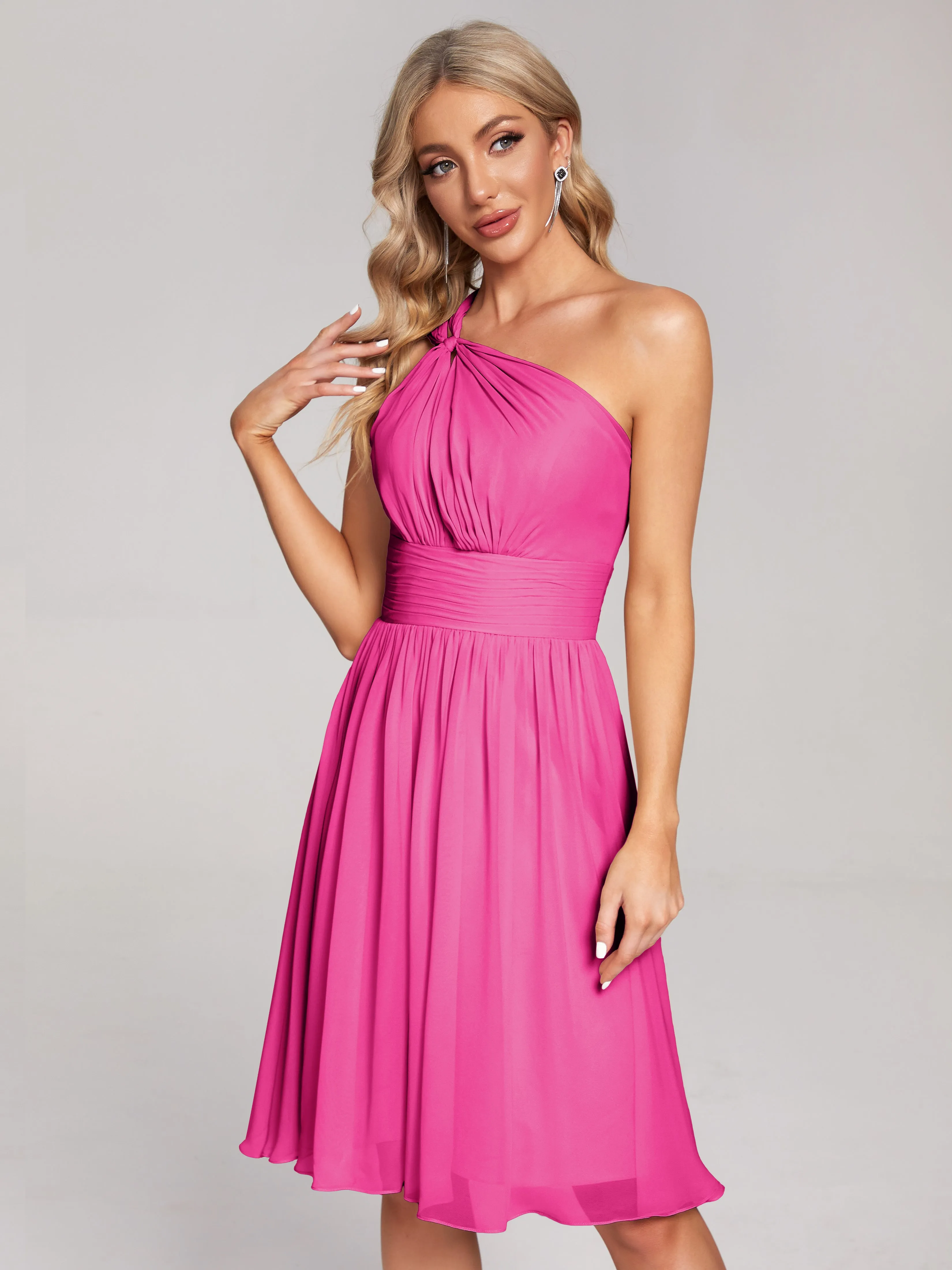 Arielle One-Shoulder Short Chiffon Bridesmaid Dresses