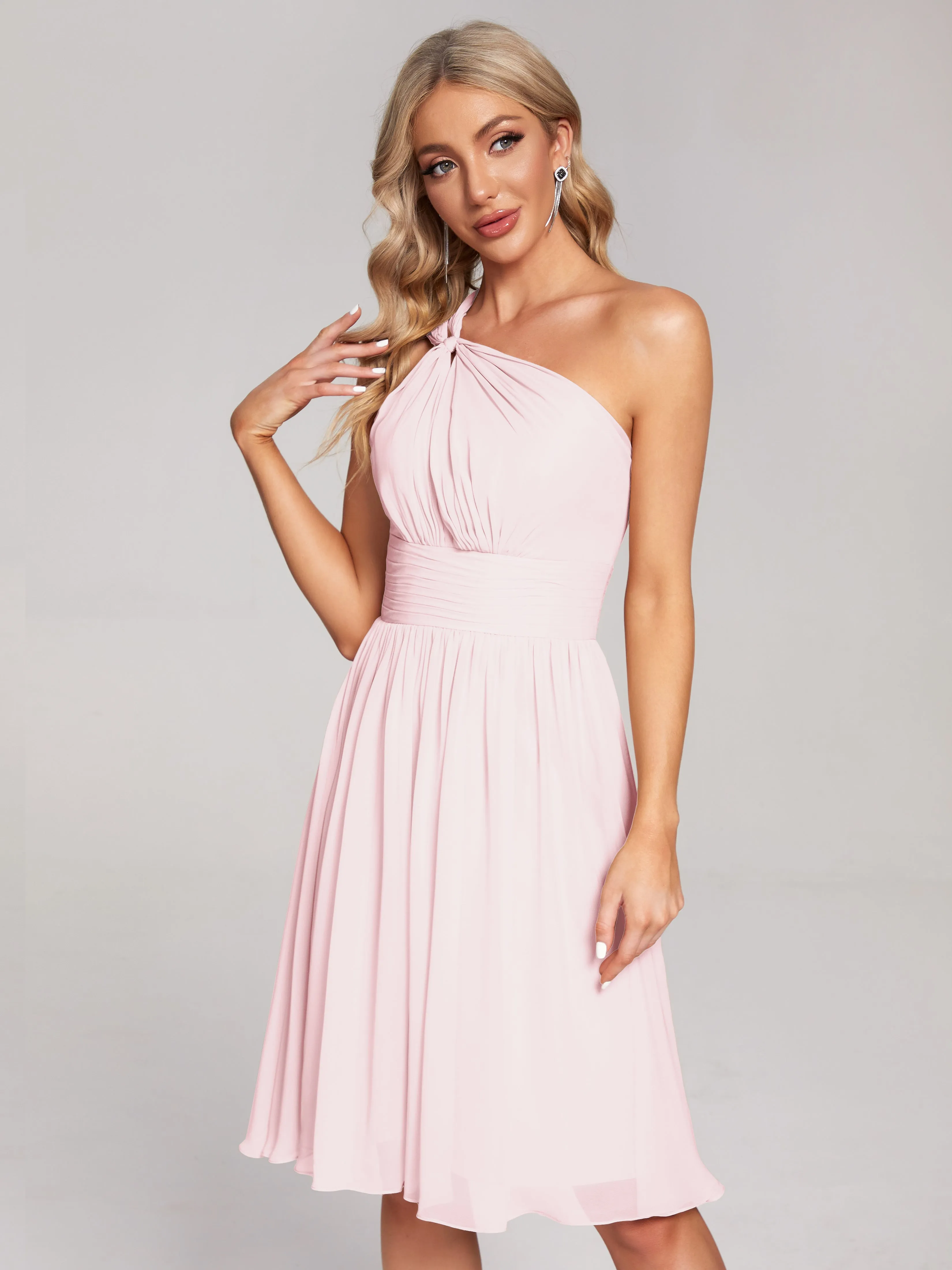 Arielle One-Shoulder Short Chiffon Bridesmaid Dresses