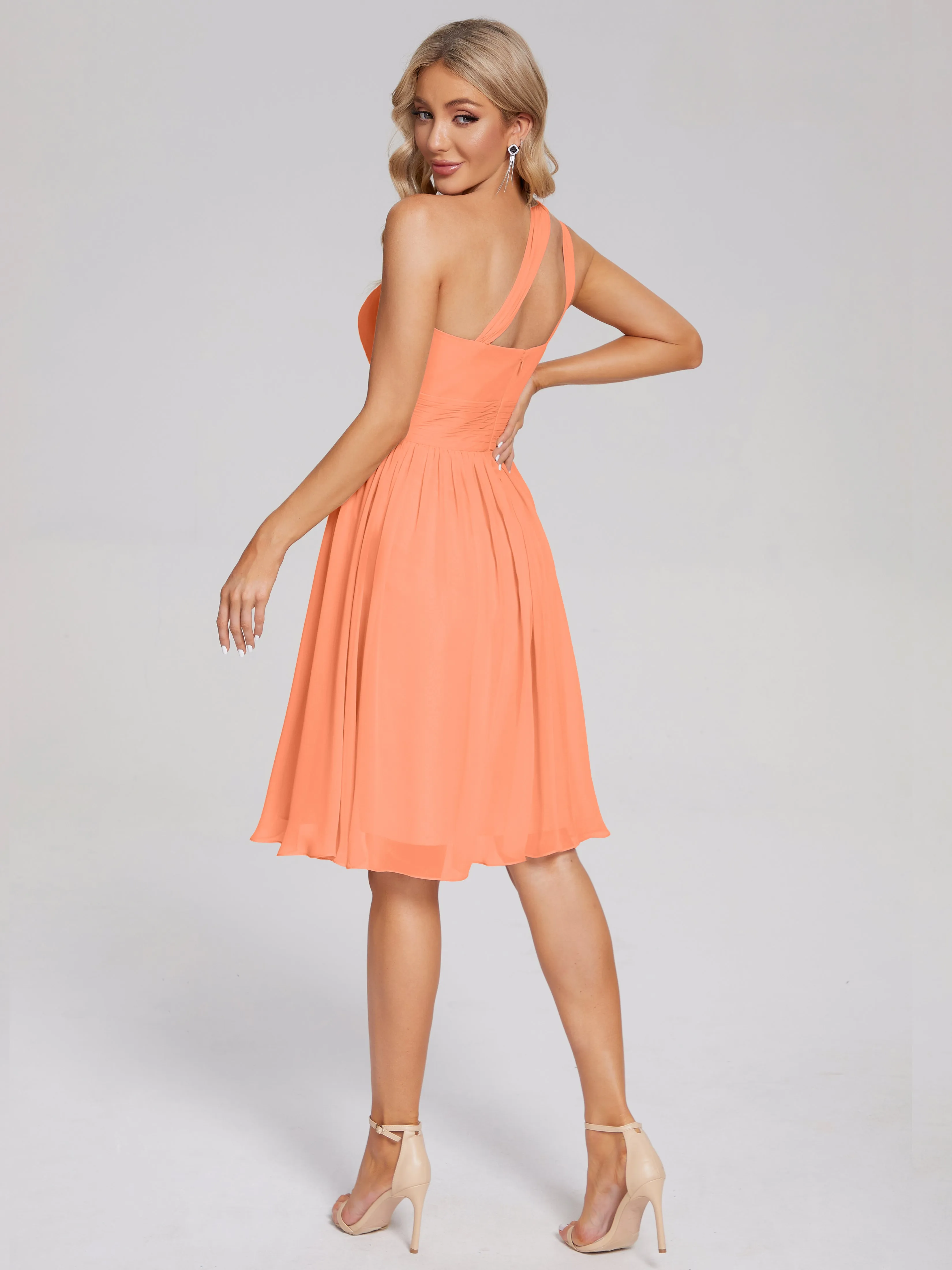 Arielle One-Shoulder Short Chiffon Bridesmaid Dresses
