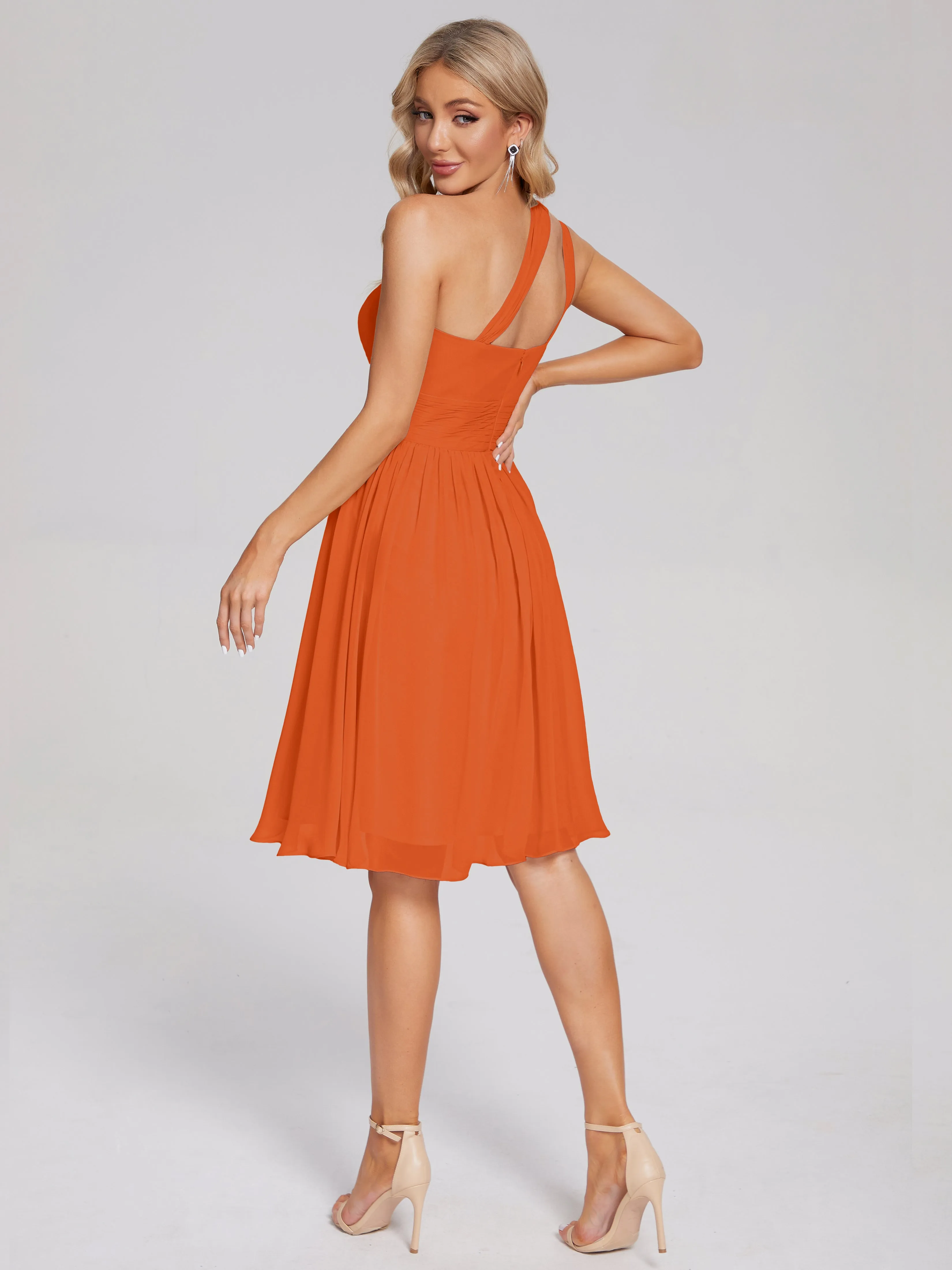 Arielle One-Shoulder Short Chiffon Bridesmaid Dresses