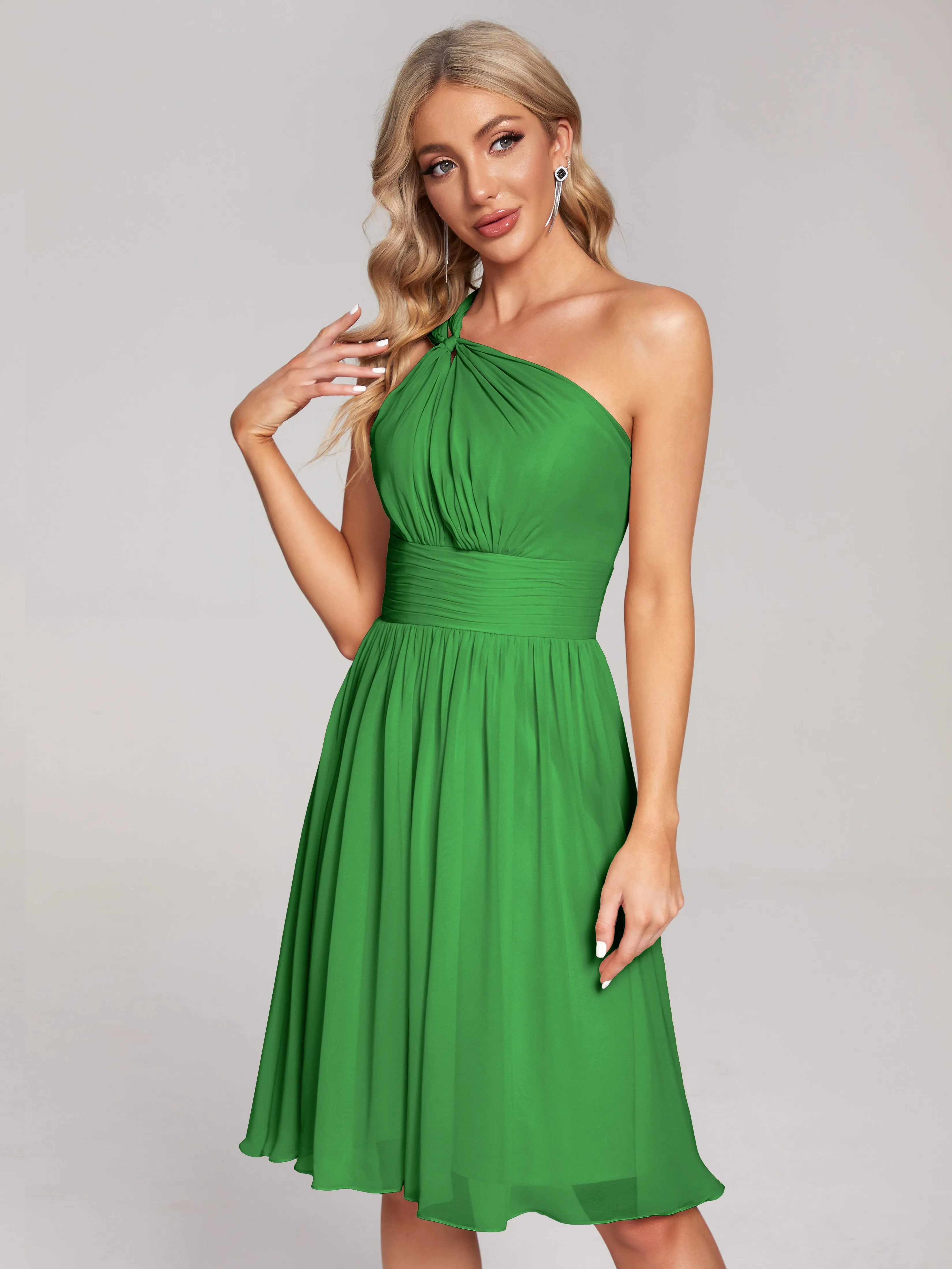 Arielle One-Shoulder Short Chiffon Bridesmaid Dresses