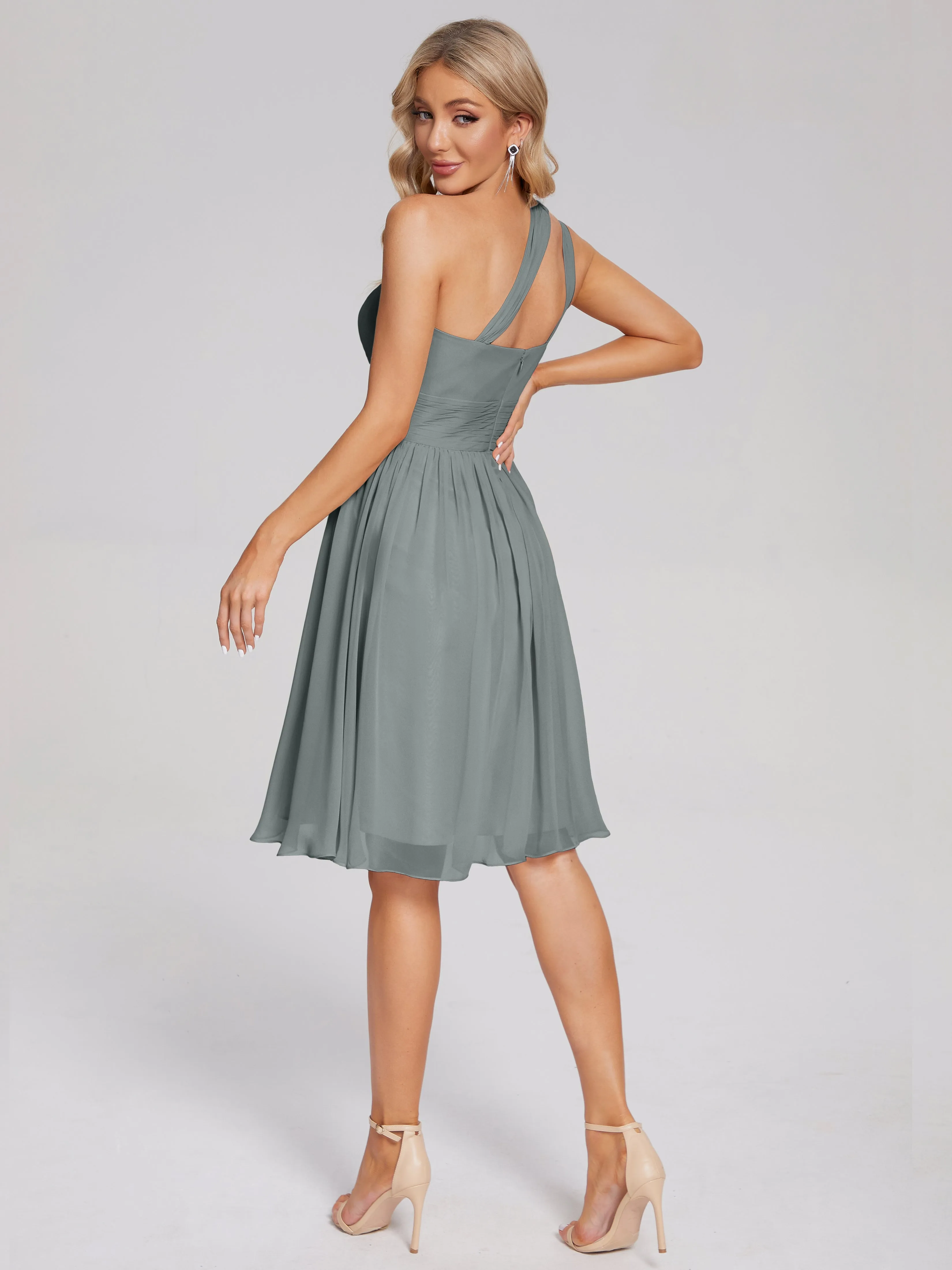 Arielle One-Shoulder Short Chiffon Bridesmaid Dresses