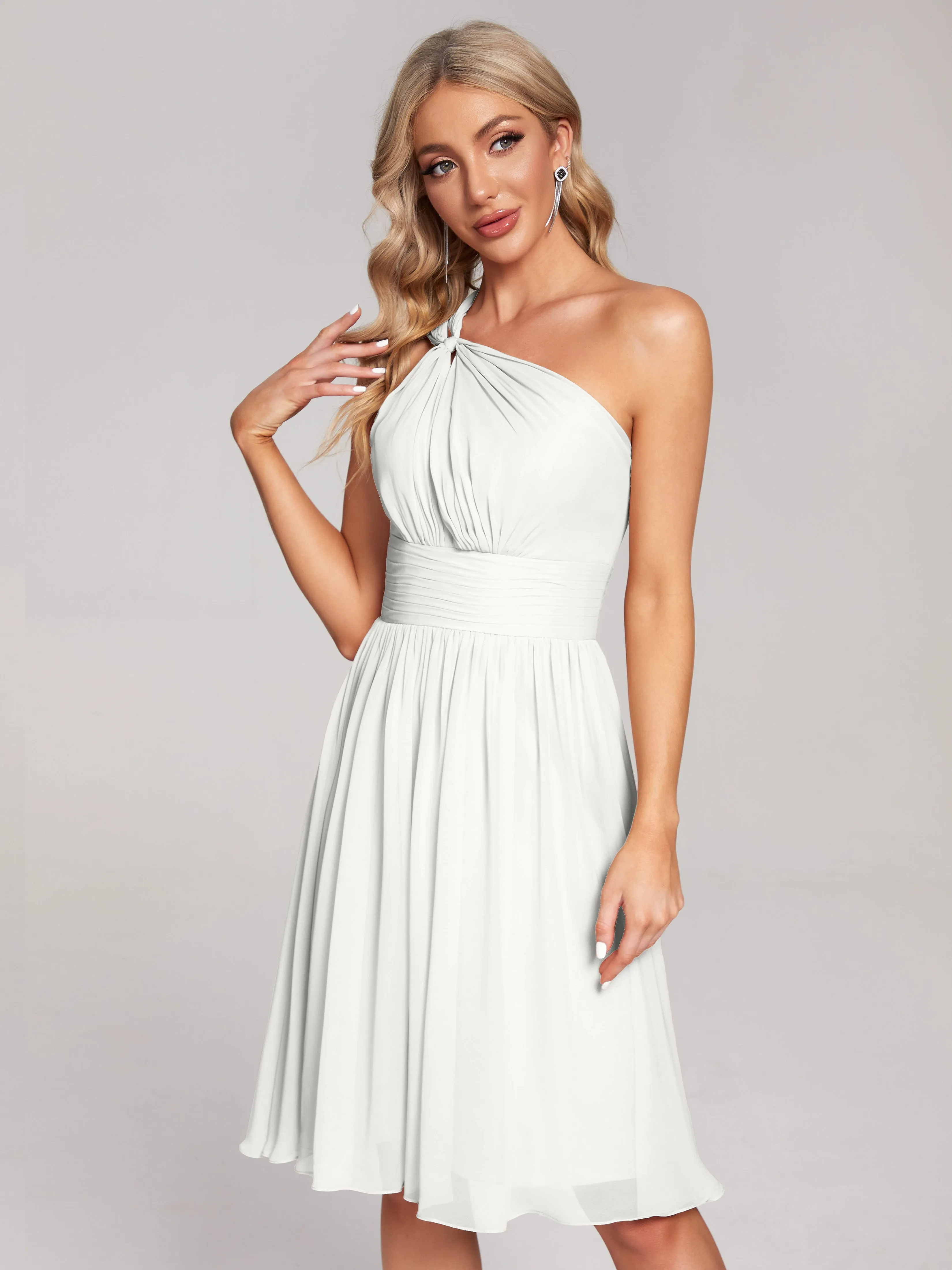 Arielle One-Shoulder Short Chiffon Bridesmaid Dresses