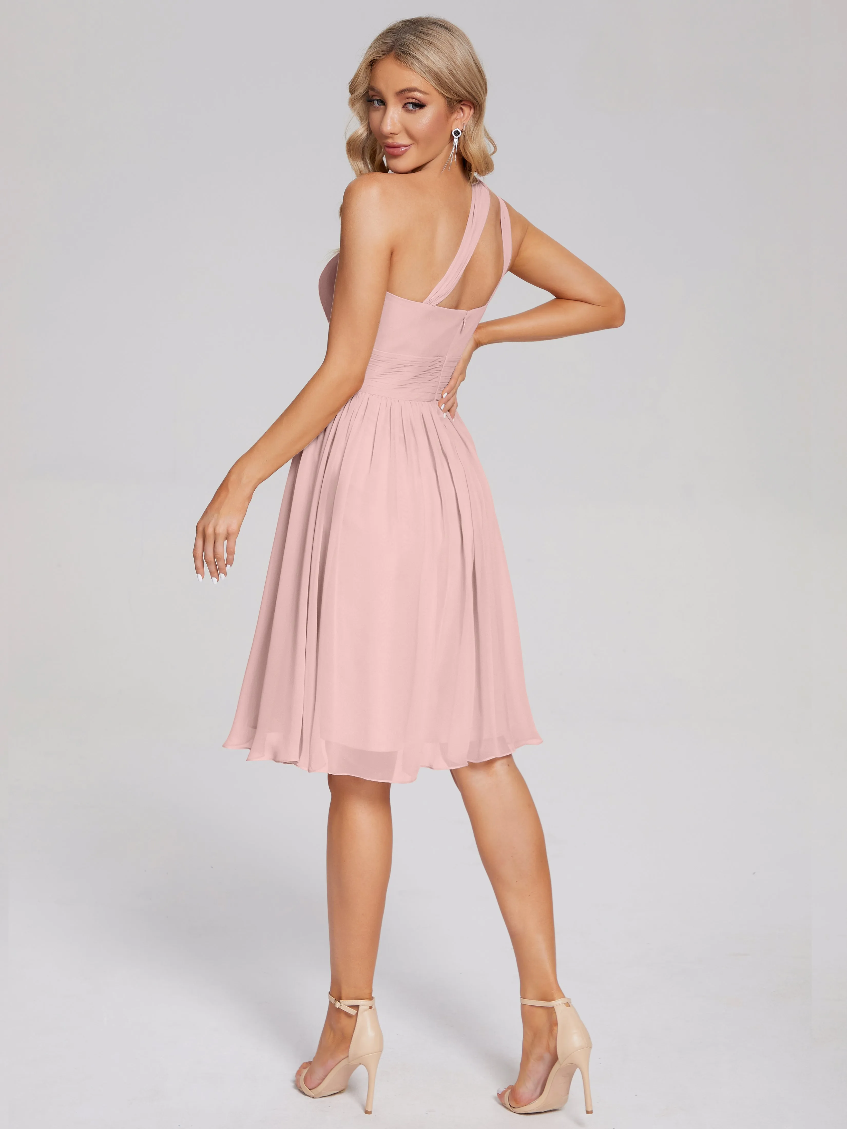 Arielle One-Shoulder Short Chiffon Bridesmaid Dresses