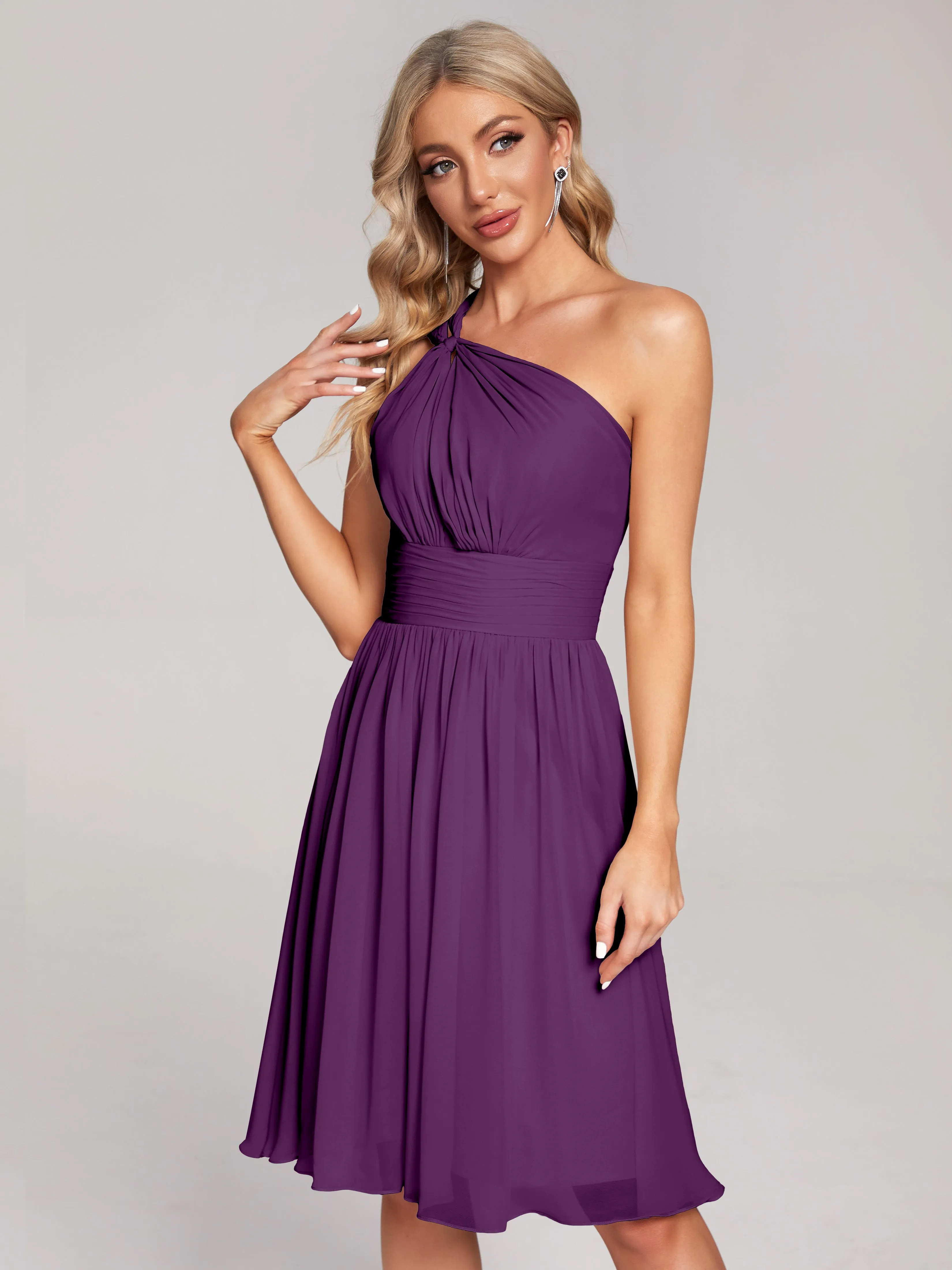 Arielle One-Shoulder Short Chiffon Bridesmaid Dresses