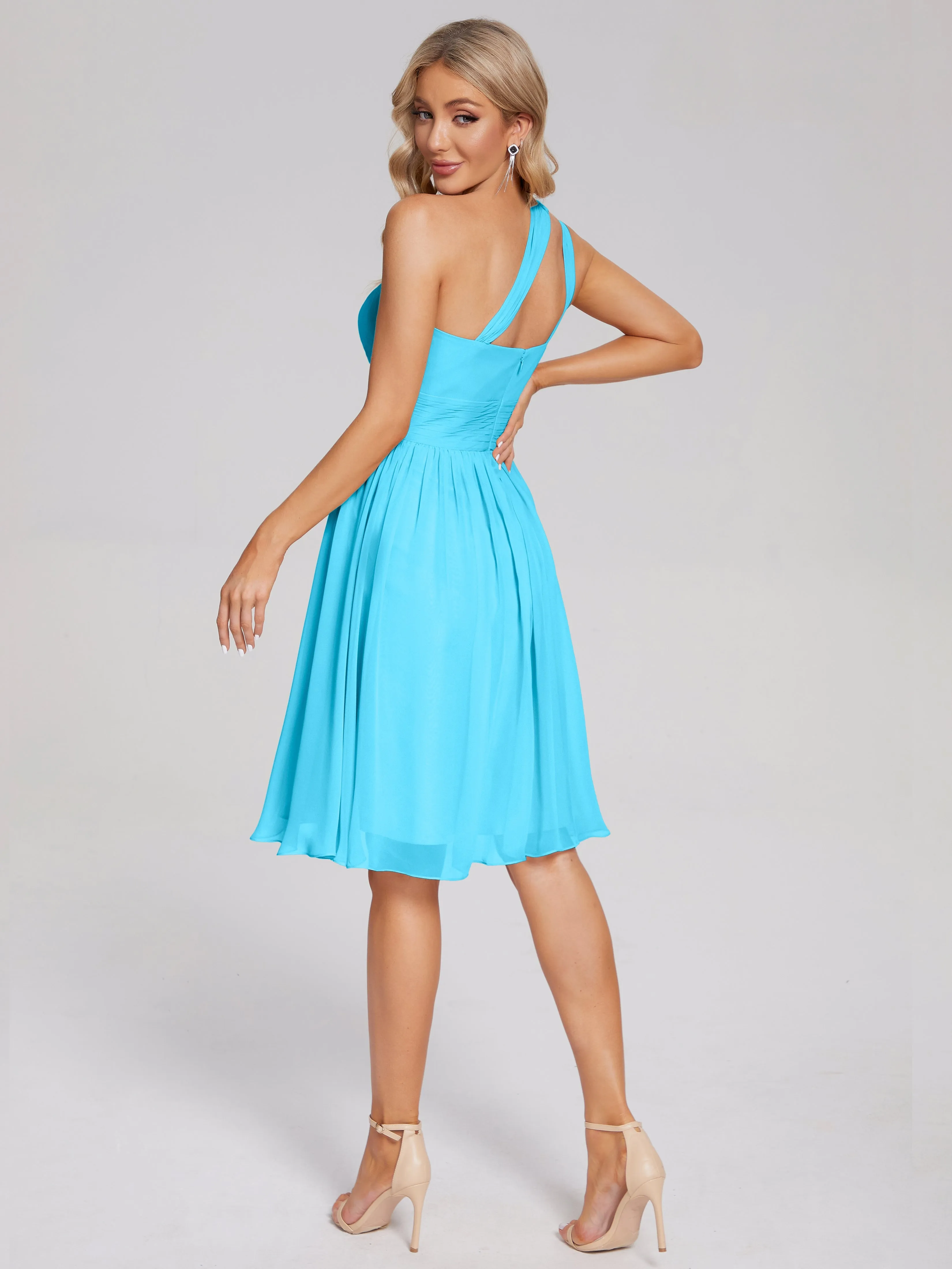 Arielle One-Shoulder Short Chiffon Bridesmaid Dresses