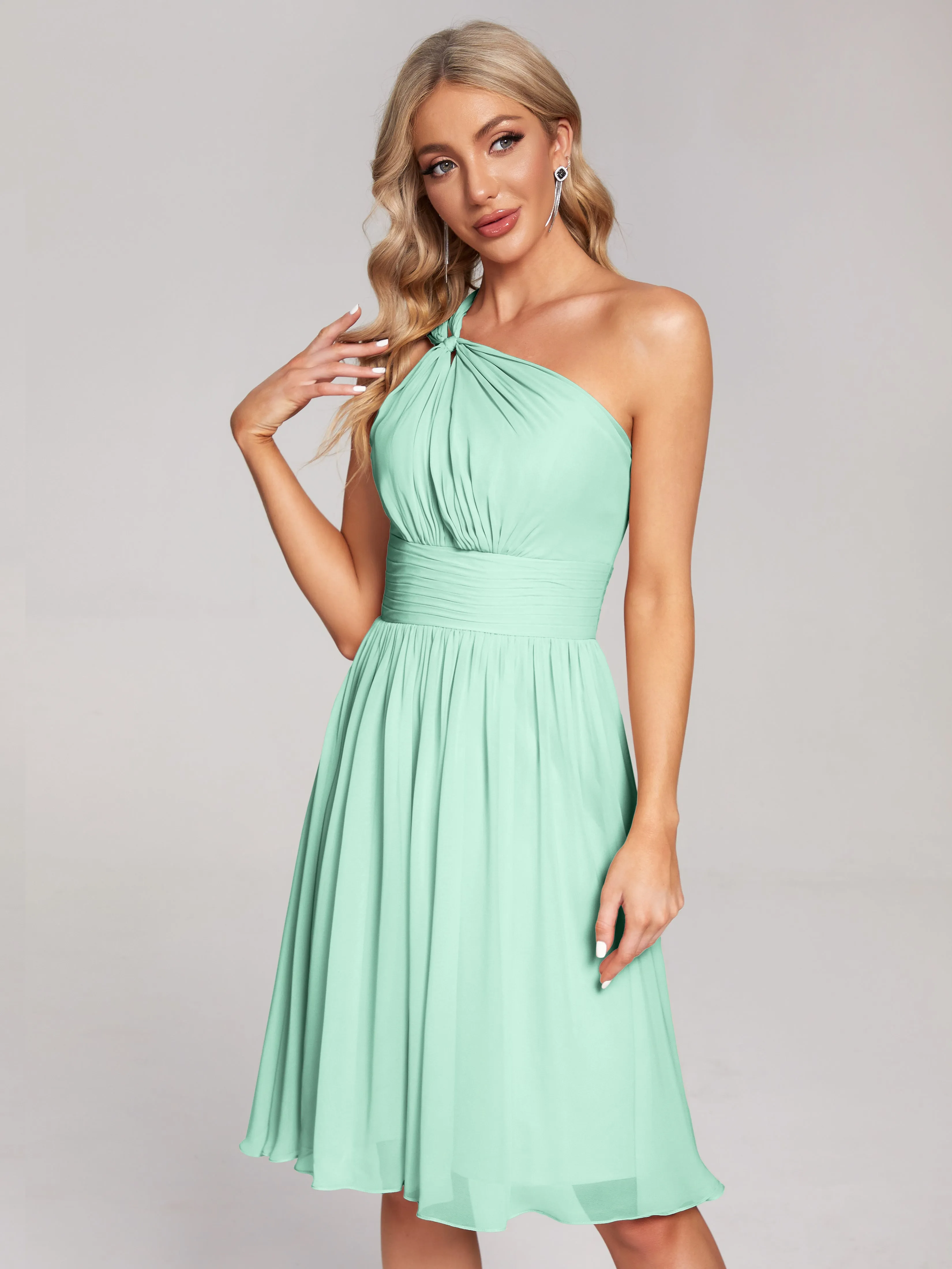 Arielle One-Shoulder Short Chiffon Bridesmaid Dresses