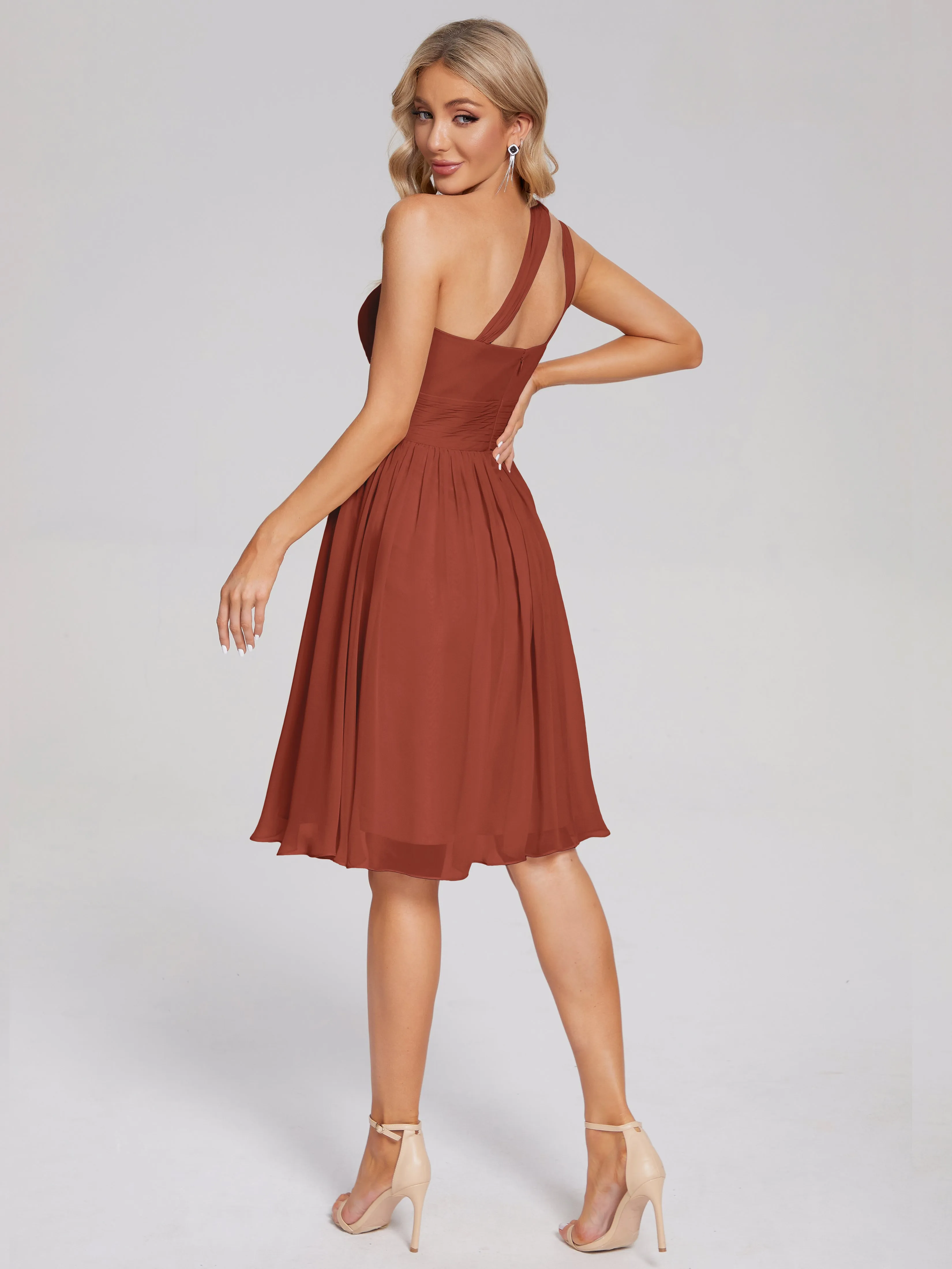 Arielle One-Shoulder Short Chiffon Bridesmaid Dresses