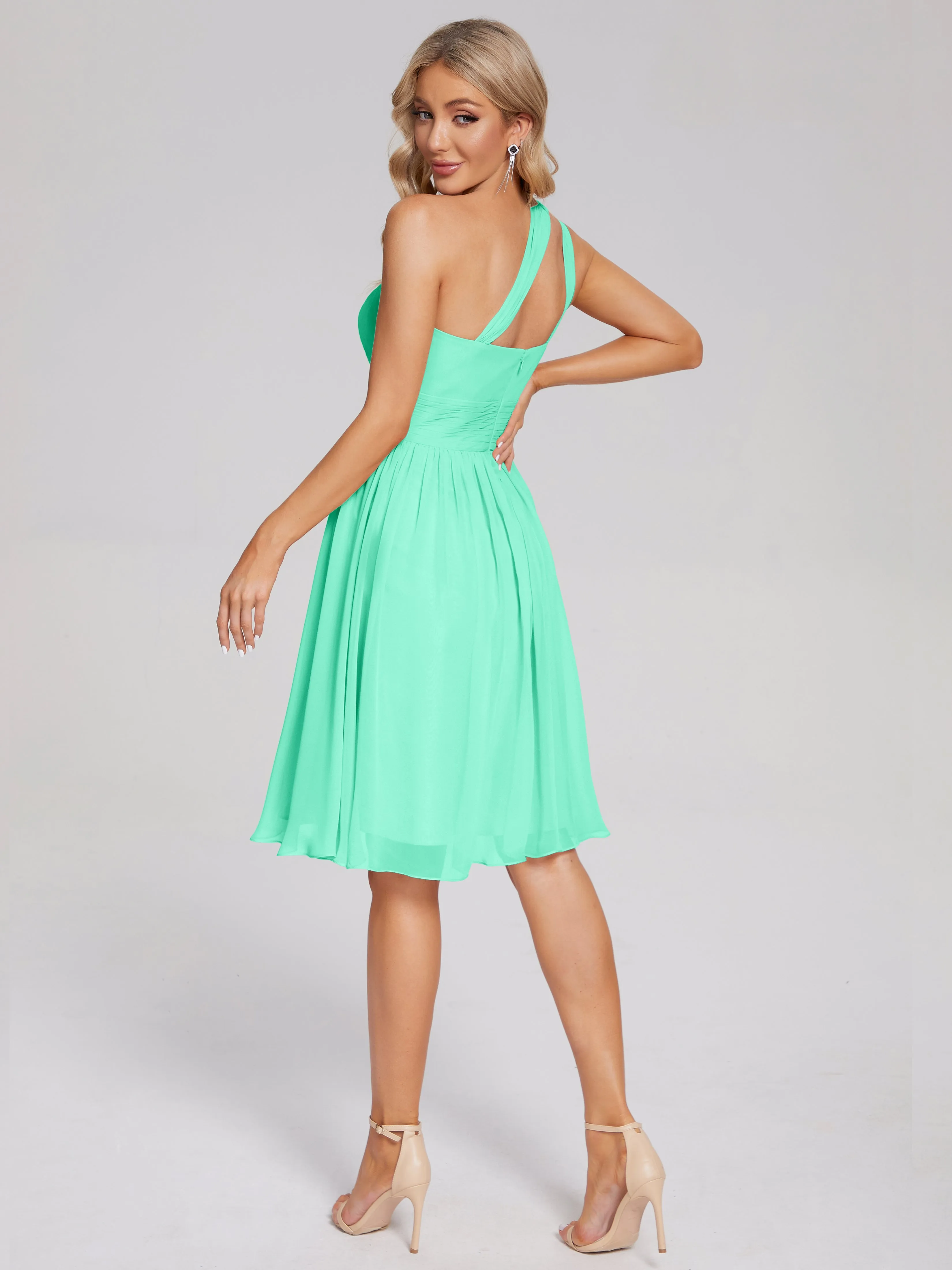Arielle One-Shoulder Short Chiffon Bridesmaid Dresses
