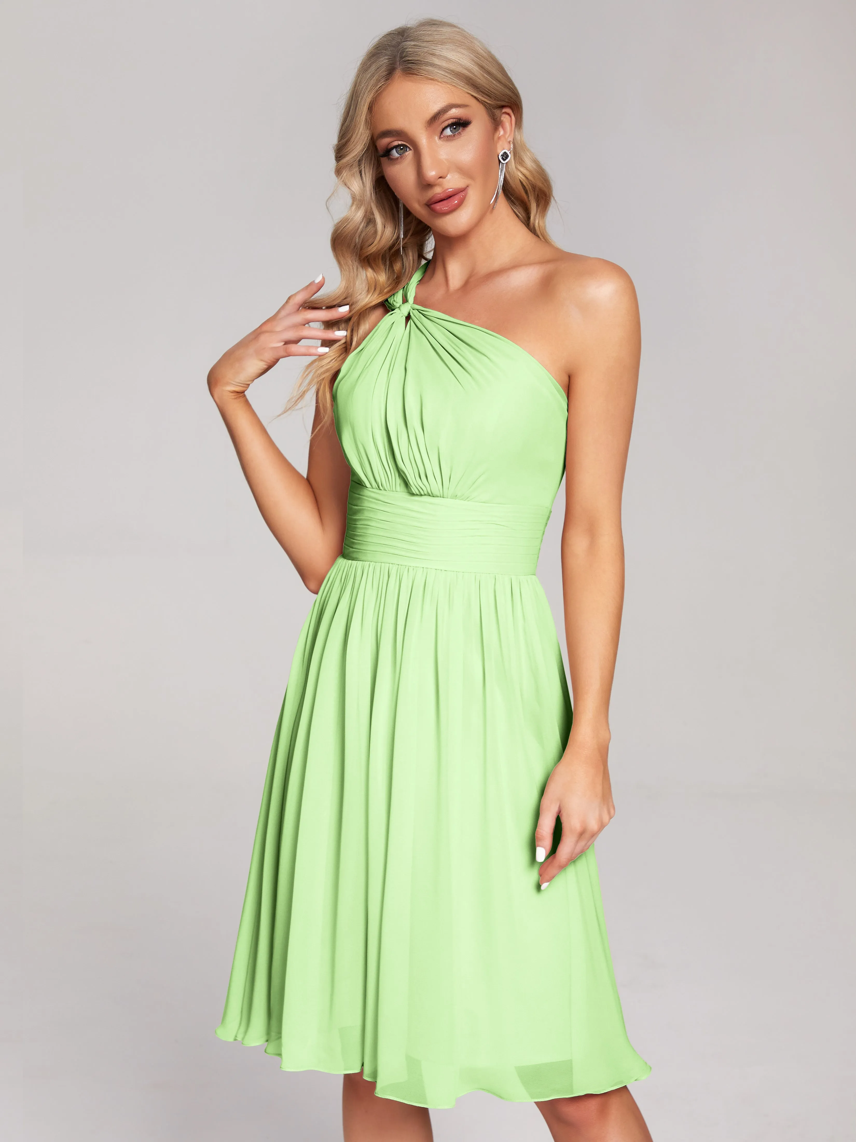 Arielle One-Shoulder Short Chiffon Bridesmaid Dresses