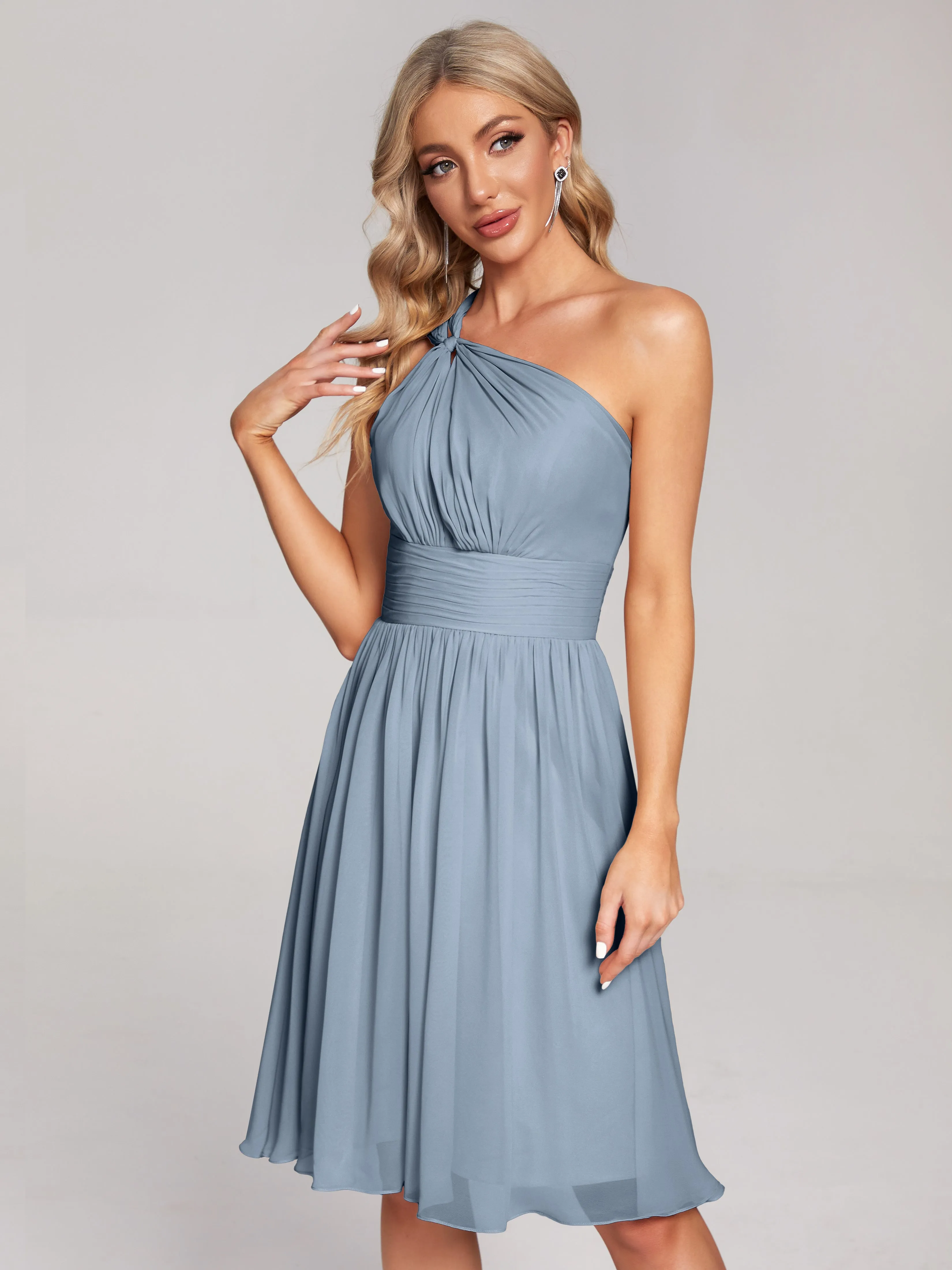 Arielle One-Shoulder Short Chiffon Bridesmaid Dresses