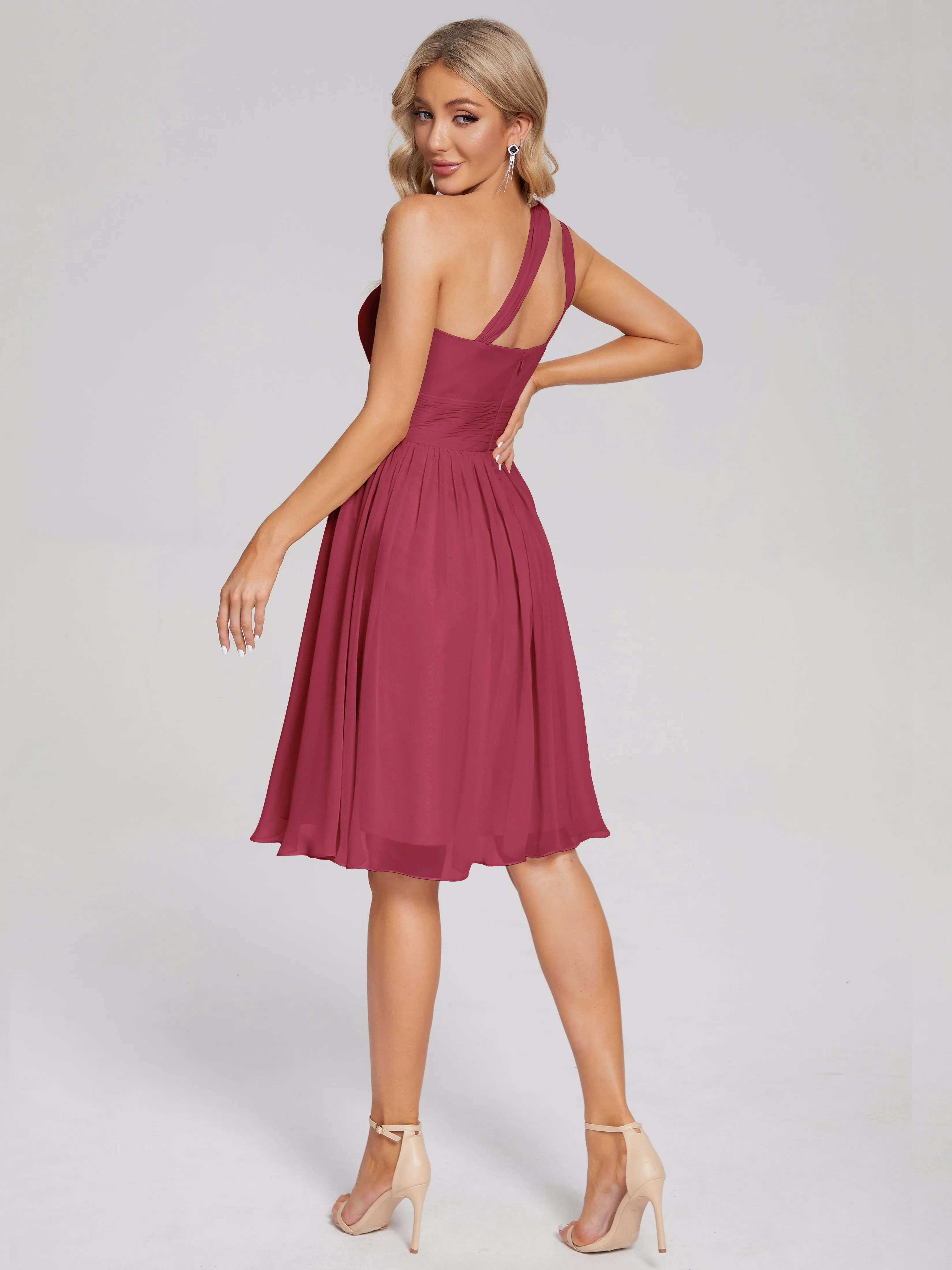 Arielle One-Shoulder Short Chiffon Bridesmaid Dresses