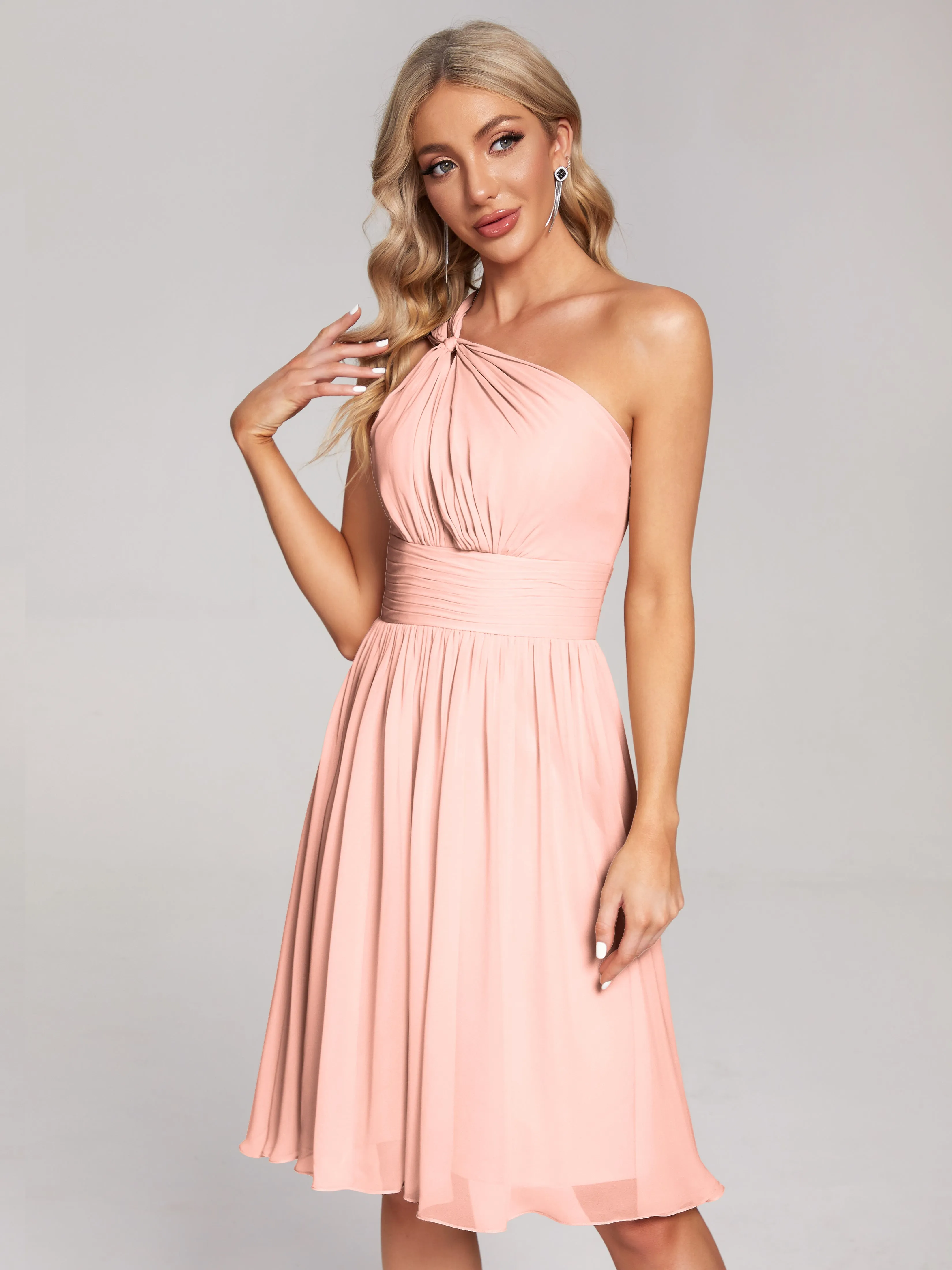 Arielle One-Shoulder Short Chiffon Bridesmaid Dresses