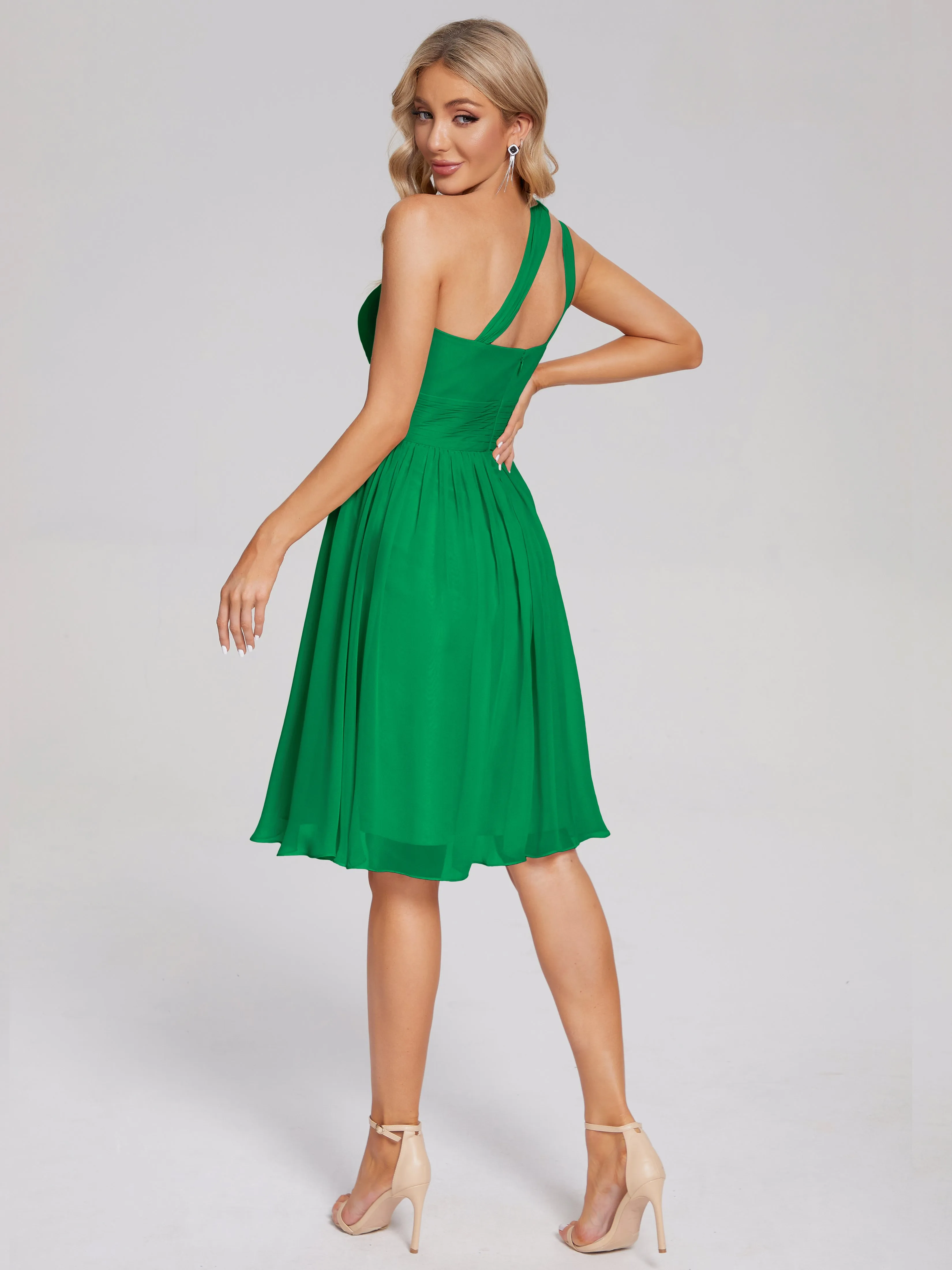 Arielle One-Shoulder Short Chiffon Bridesmaid Dresses