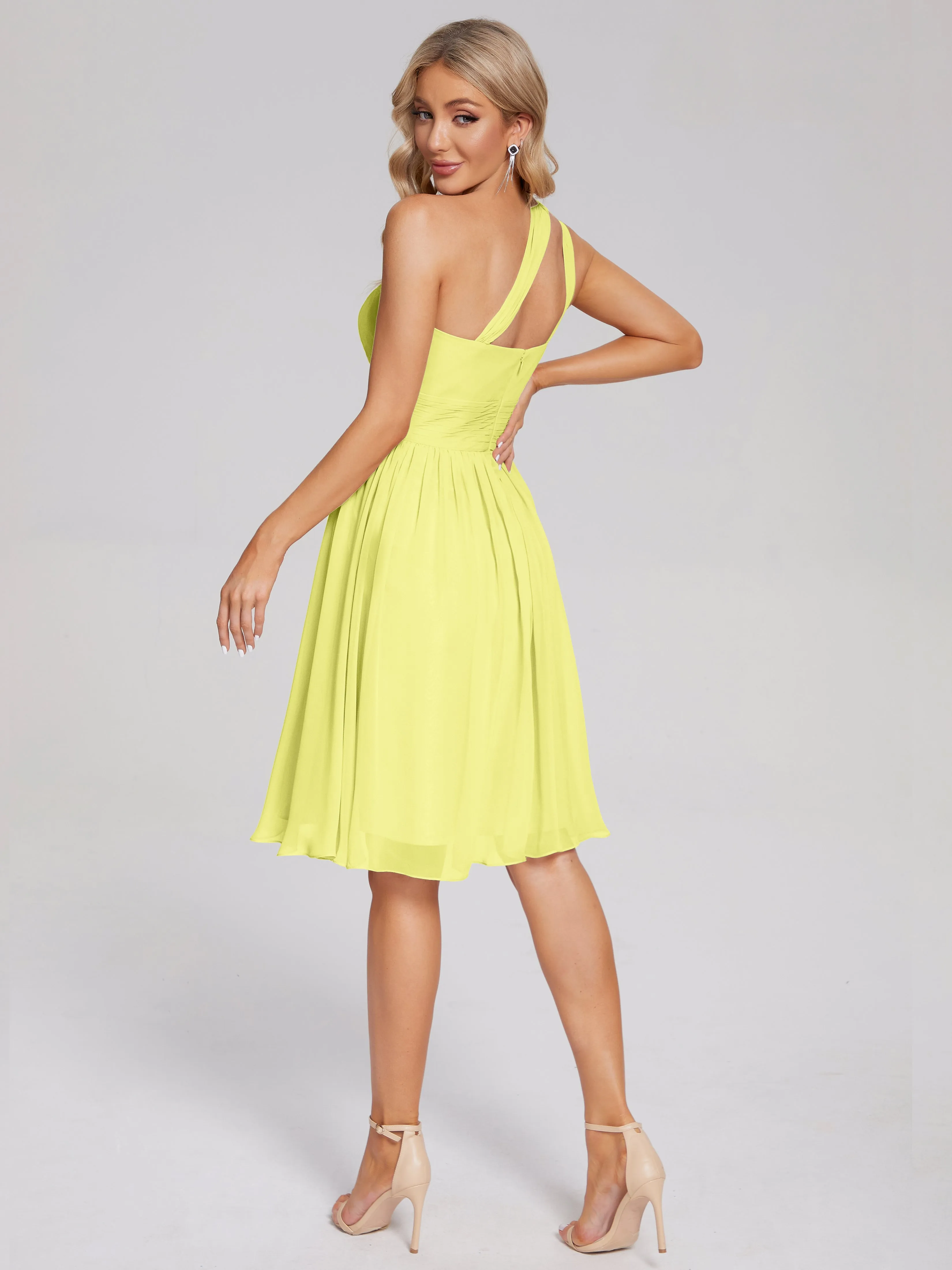 Arielle One-Shoulder Short Chiffon Bridesmaid Dresses
