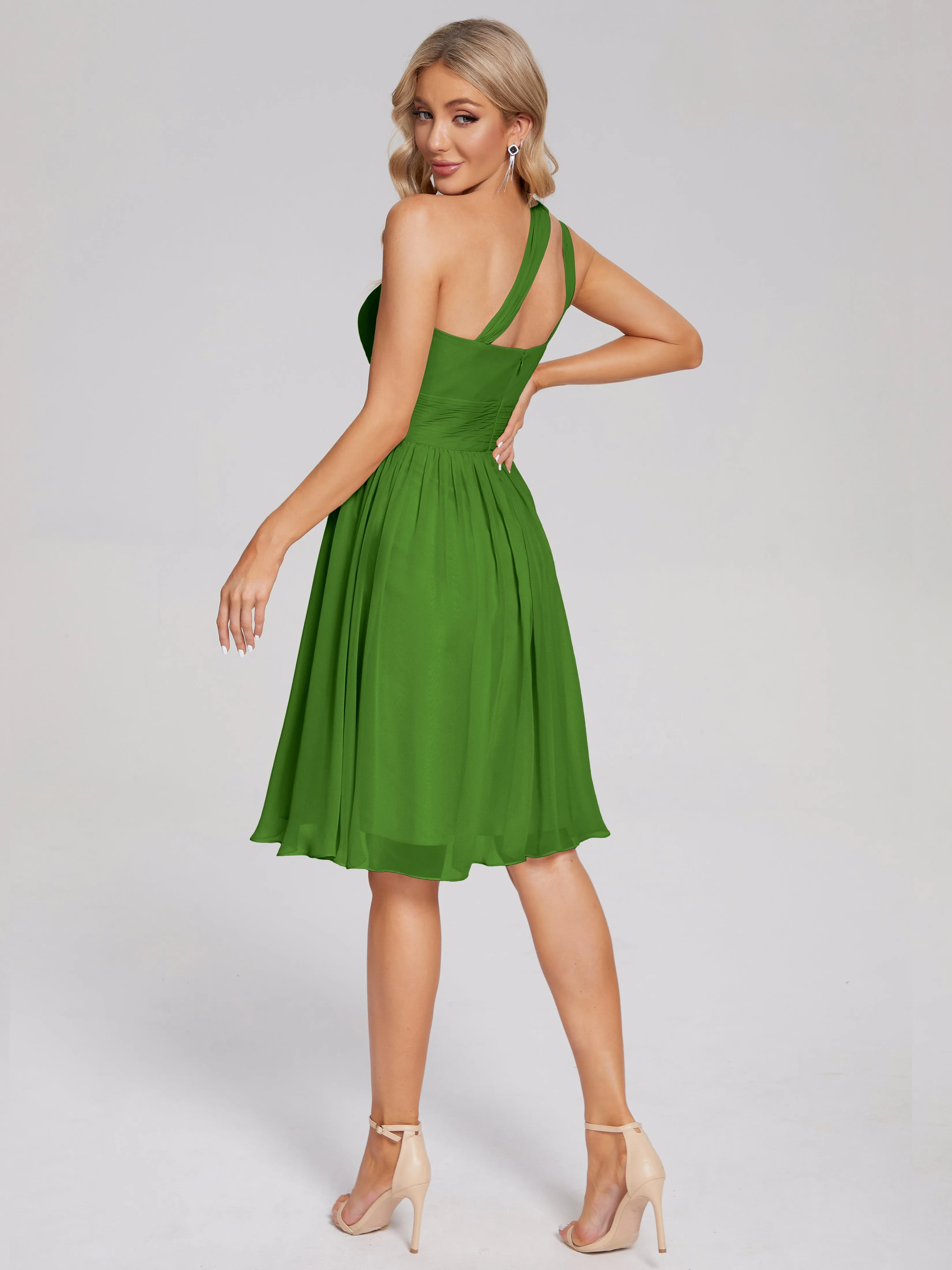 Arielle One-Shoulder Short Chiffon Bridesmaid Dresses