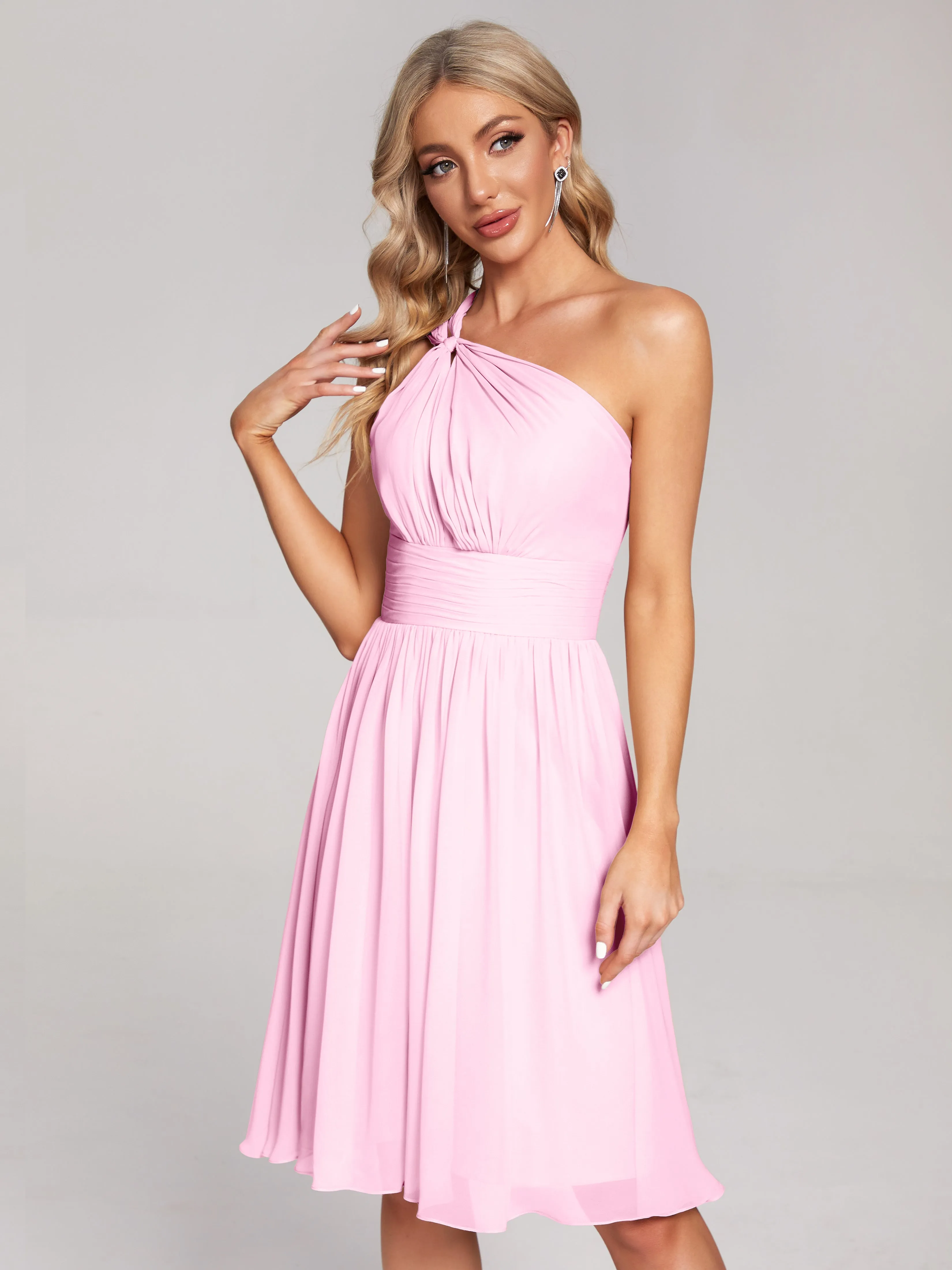 Arielle One-Shoulder Short Chiffon Bridesmaid Dresses