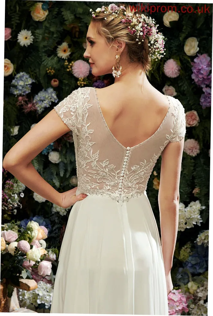 Beading Wedding With Shiloh Lace Wedding Dresses Floor-Length A-Line Sequins V-neck Dress