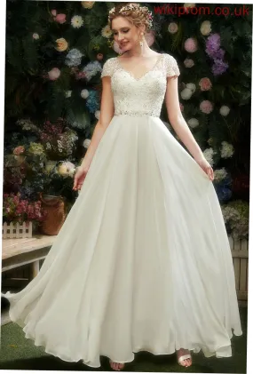 Beading Wedding With Shiloh Lace Wedding Dresses Floor-Length A-Line Sequins V-neck Dress