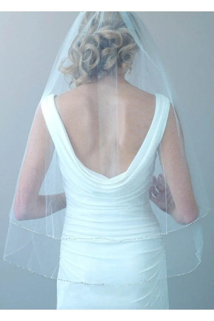 Beautiful 0.6M Short Beading Wedding Veil Bridal Veil For Wedding