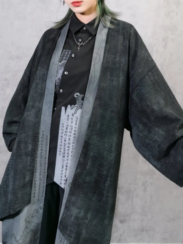 Chinese Style Appliqué Embroidery Asymmetrical Black Shirt