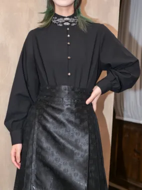 Chinese Style Embroidered Stand-Collar Shirt
