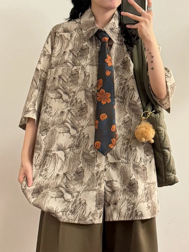 Chinese Style Ink Wash Graffiti Shirt