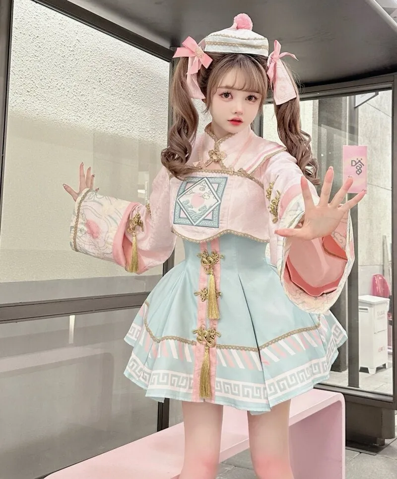 Chinese-style Pink Zombie Lolita Dress Set