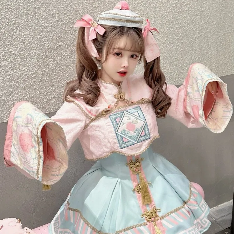 Chinese-style Pink Zombie Lolita Dress Set
