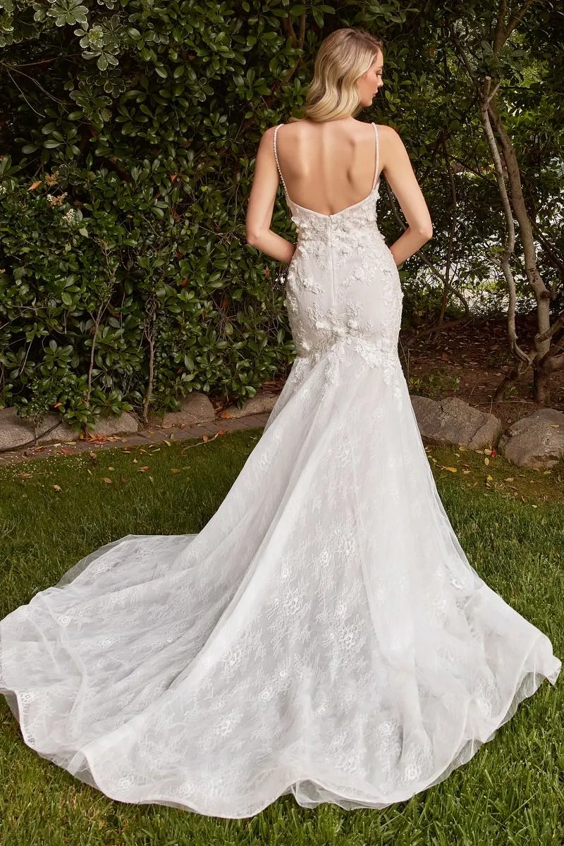 CINDERELLA DIVINE CD856W Lace Layered Mermaid Wedding Gown