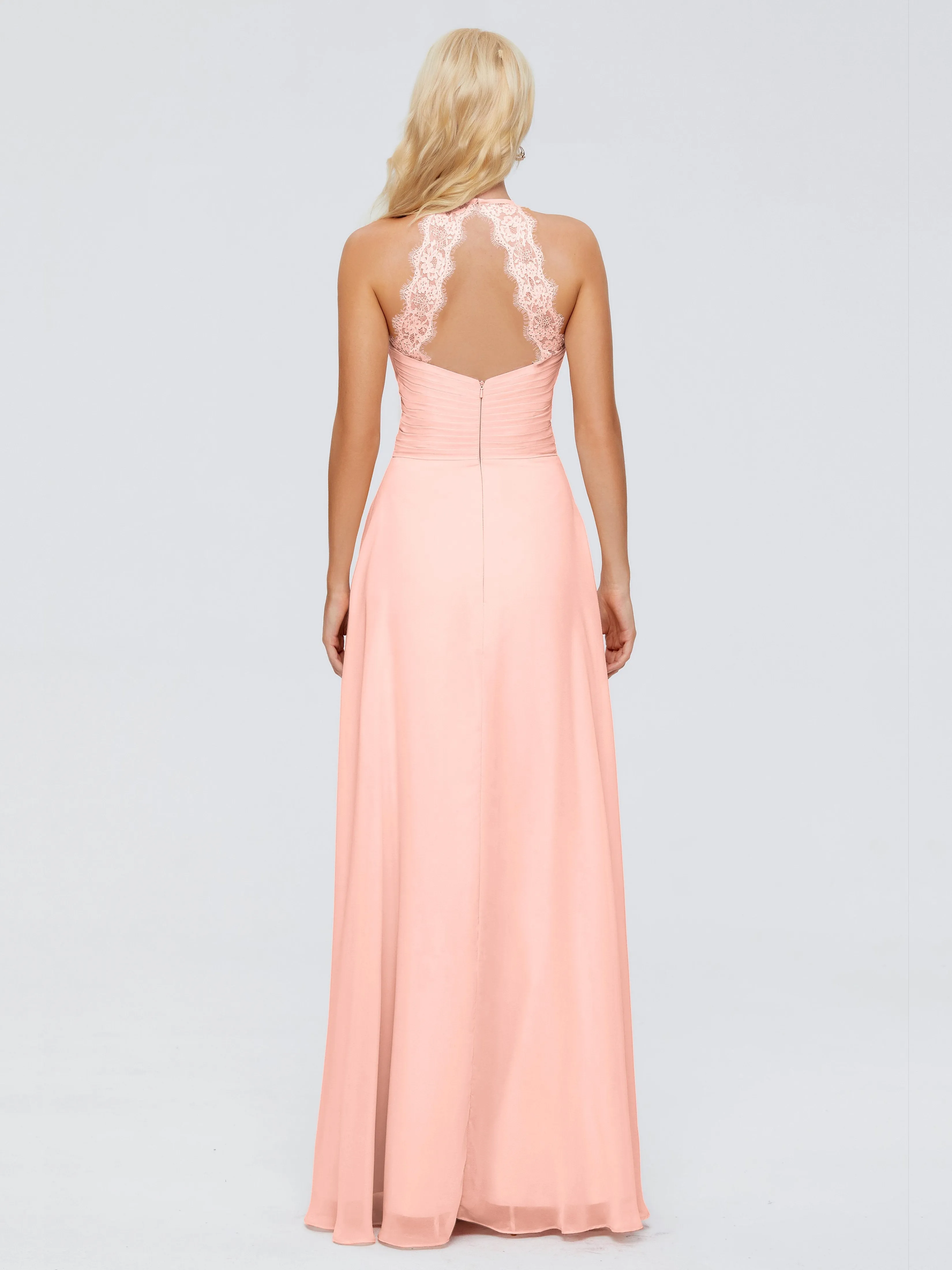 Coral Bridesmaid Dresses Uk Arya Long Bridesmaid Dresses Chiffon Sleeveless A Line Princess Halter Bridesmaid Dress
