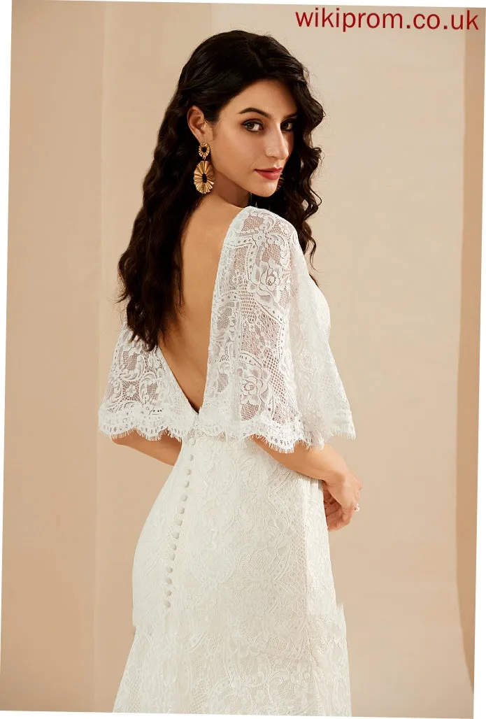 Court Train Wedding Dress Wedding Dresses Virginia V-neck Trumpet/Mermaid