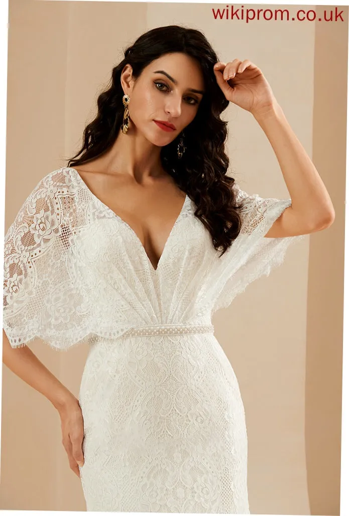 Court Train Wedding Dress Wedding Dresses Virginia V-neck Trumpet/Mermaid