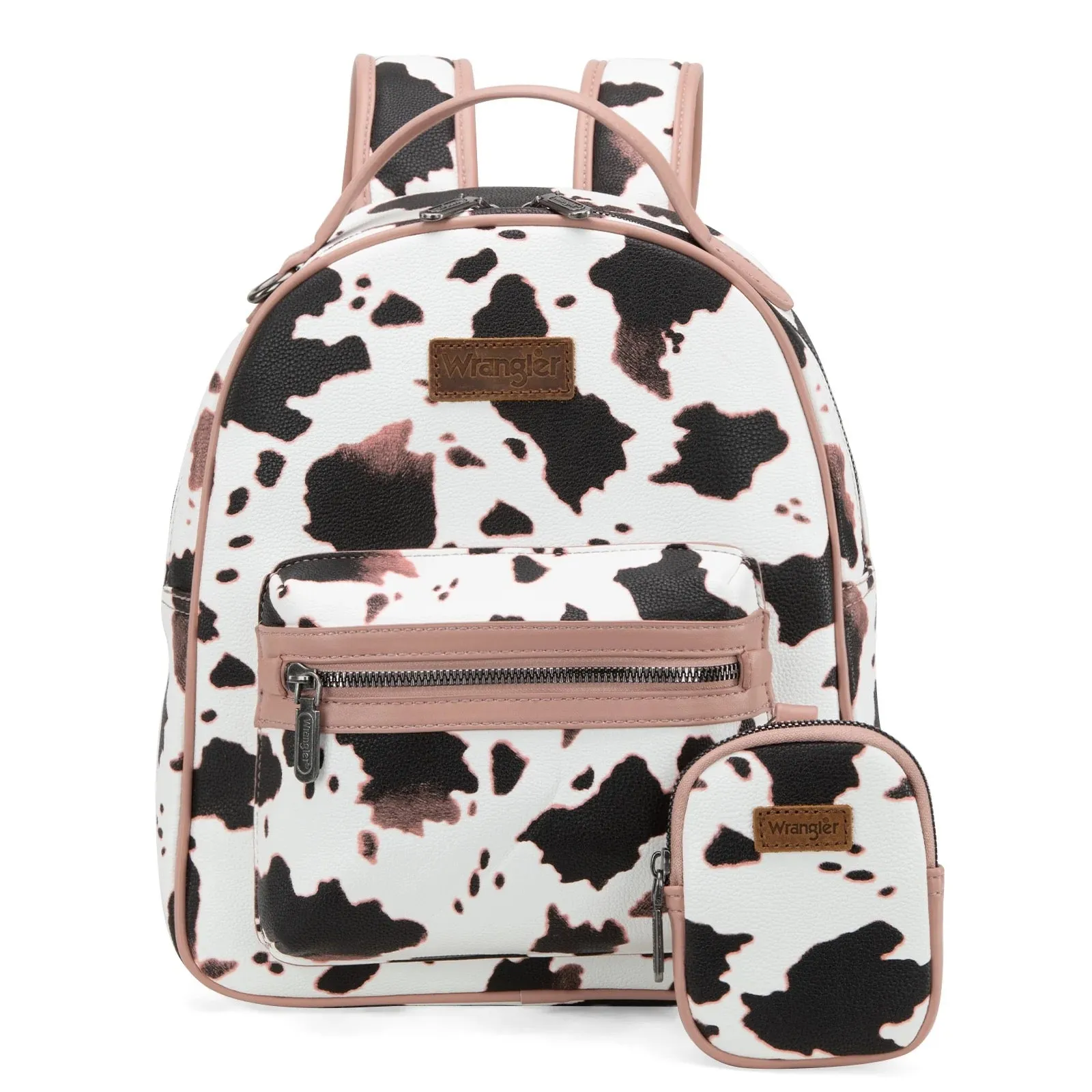 Cow Print Zippered Backpack-Wrangler Women’s Fashion Backpack –  Western Style