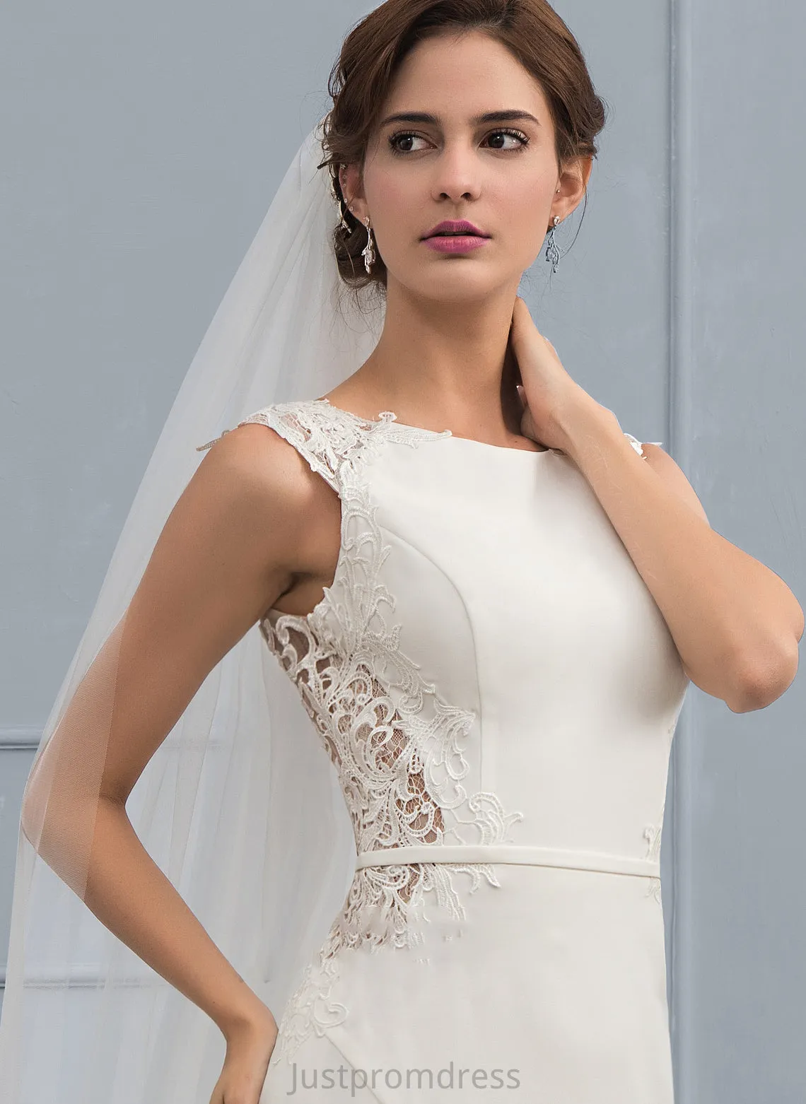 Crepe Trumpet/Mermaid Stretch Train Wedding Dresses Dress Wedding Francesca Court
