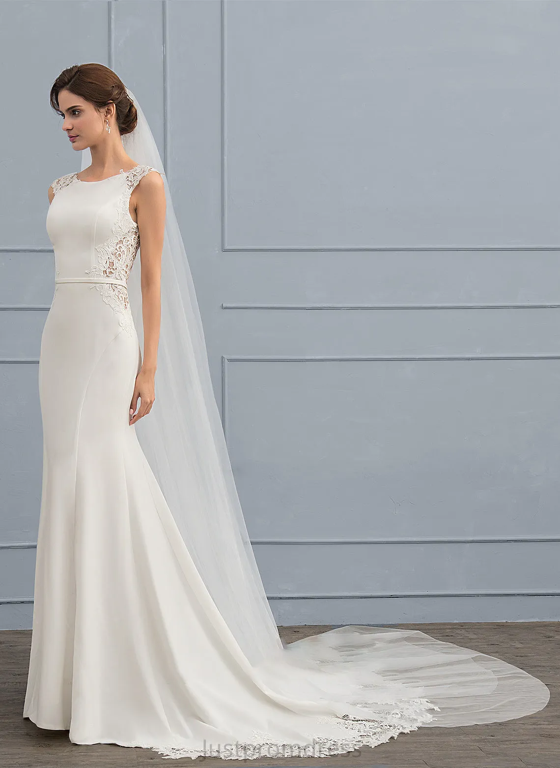 Crepe Trumpet/Mermaid Stretch Train Wedding Dresses Dress Wedding Francesca Court