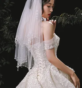 Crystal Edge Short Veil