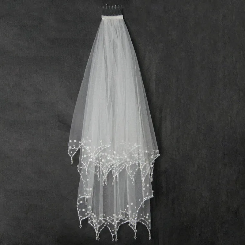 Crystal Edge Short Veil