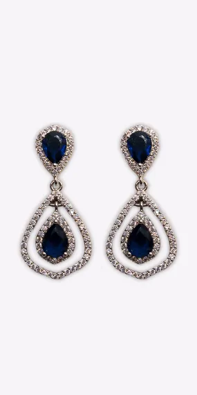 Double Teardrop Cubic Zirconia Earrings