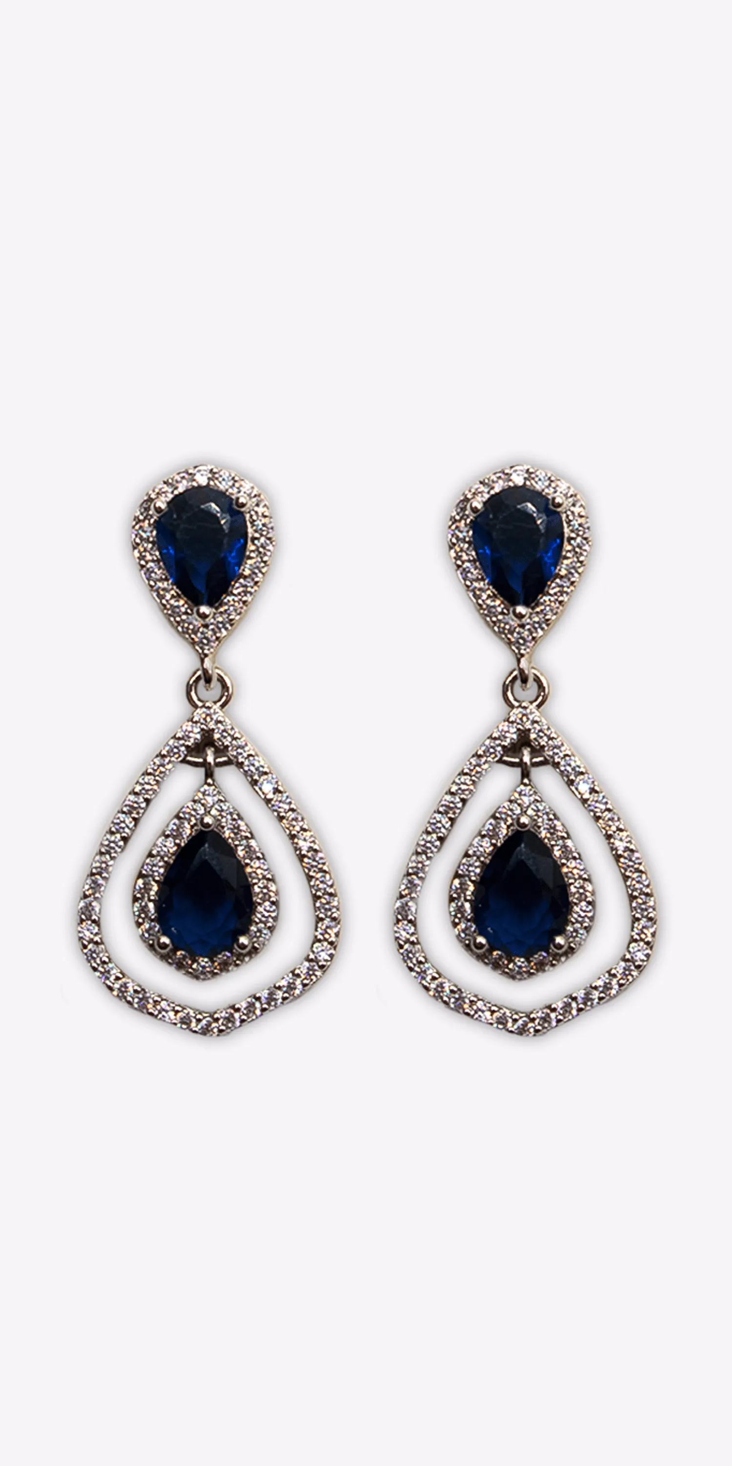 Double Teardrop Cubic Zirconia Earrings