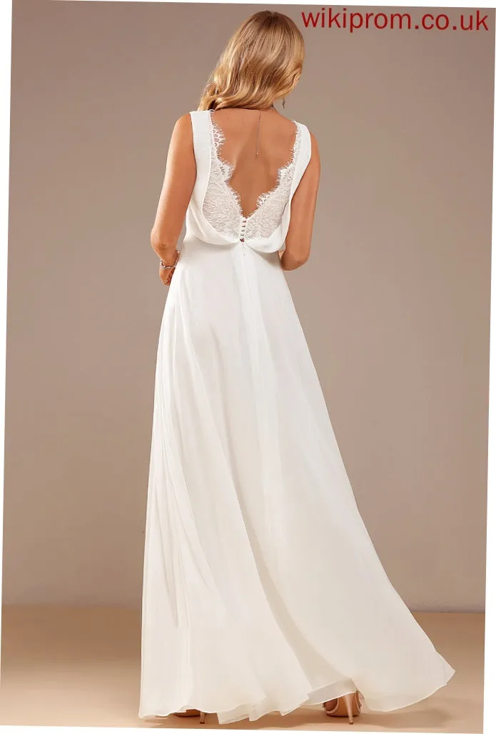 Dress Jaida V-neck Lace Wedding Dresses Floor-Length A-Line Wedding Chiffon