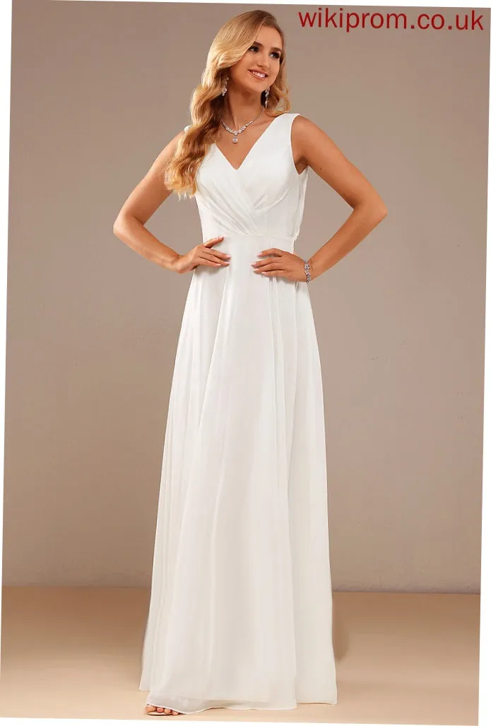 Dress Jaida V-neck Lace Wedding Dresses Floor-Length A-Line Wedding Chiffon