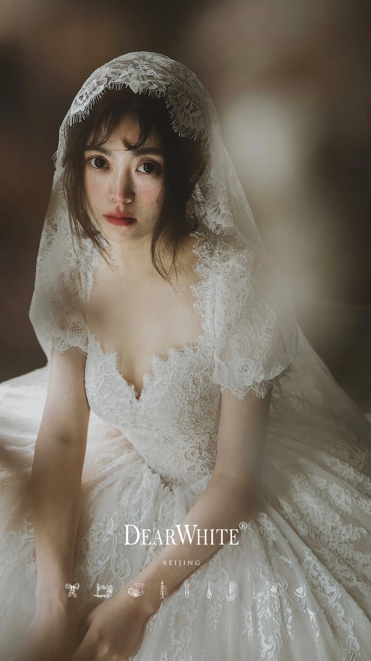Early Spring 2023 heart original big trailing lace wedding bridal dress- Alice of Hearts