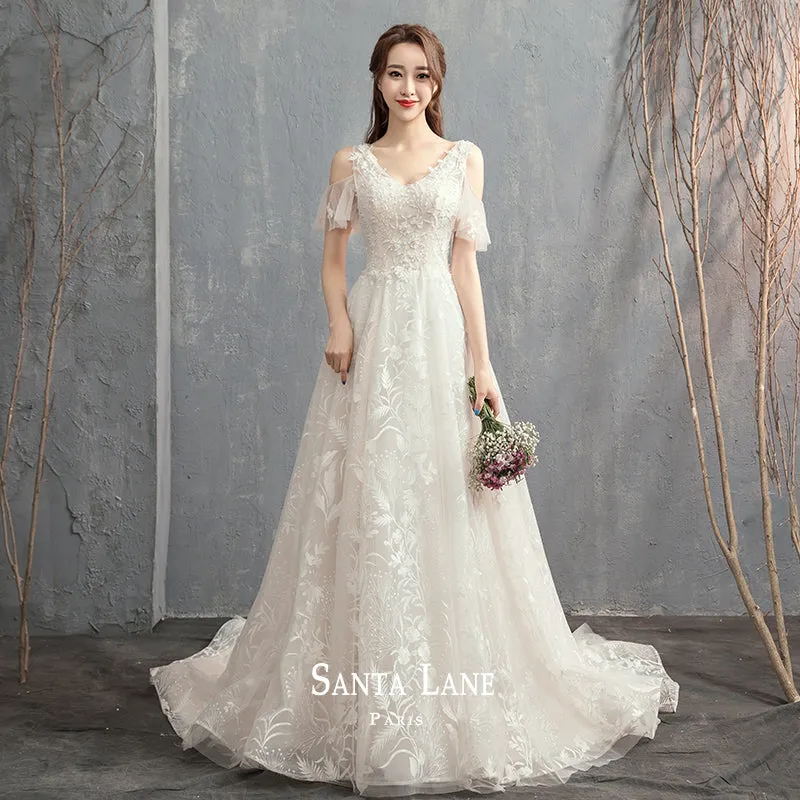Early Spring 2023  starry sky small trailing light wedding dress- Douyin