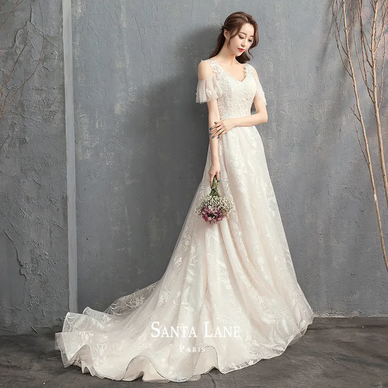 Early Spring 2023  starry sky small trailing light wedding dress- Douyin