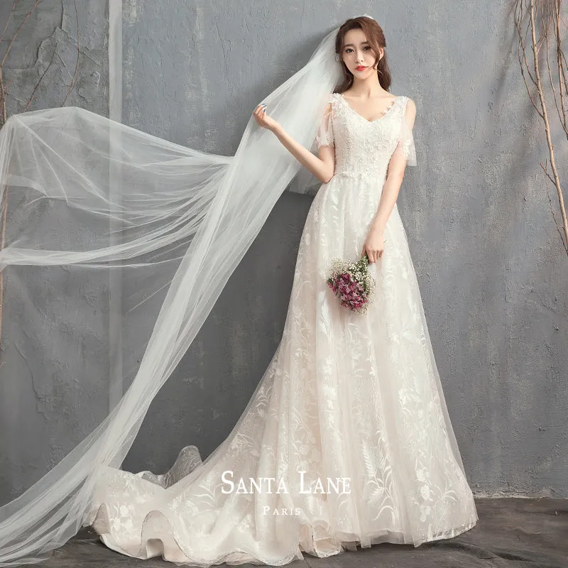 Early Spring 2023  starry sky small trailing light wedding dress- Douyin