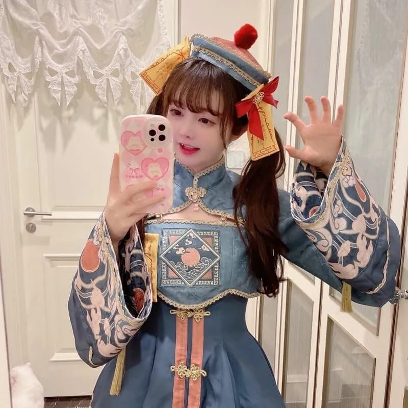 Easter Chinese Style Sweet Zombie Cosplay Lolita Dress Set