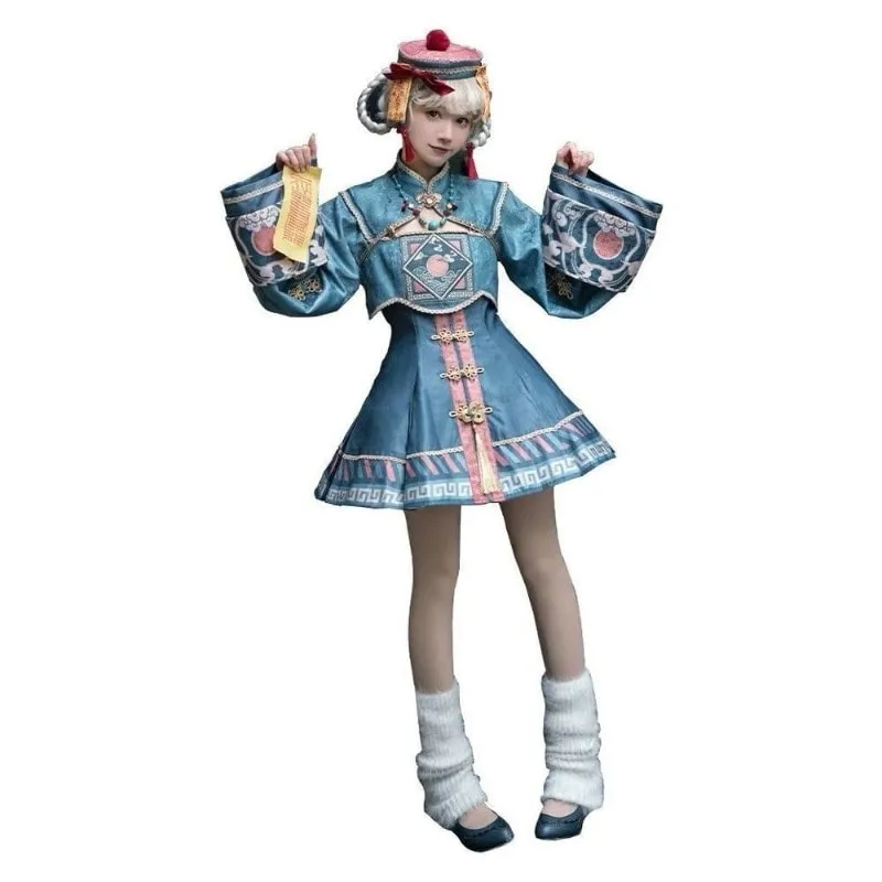 Easter Chinese Style Sweet Zombie Cosplay Lolita Dress Set
